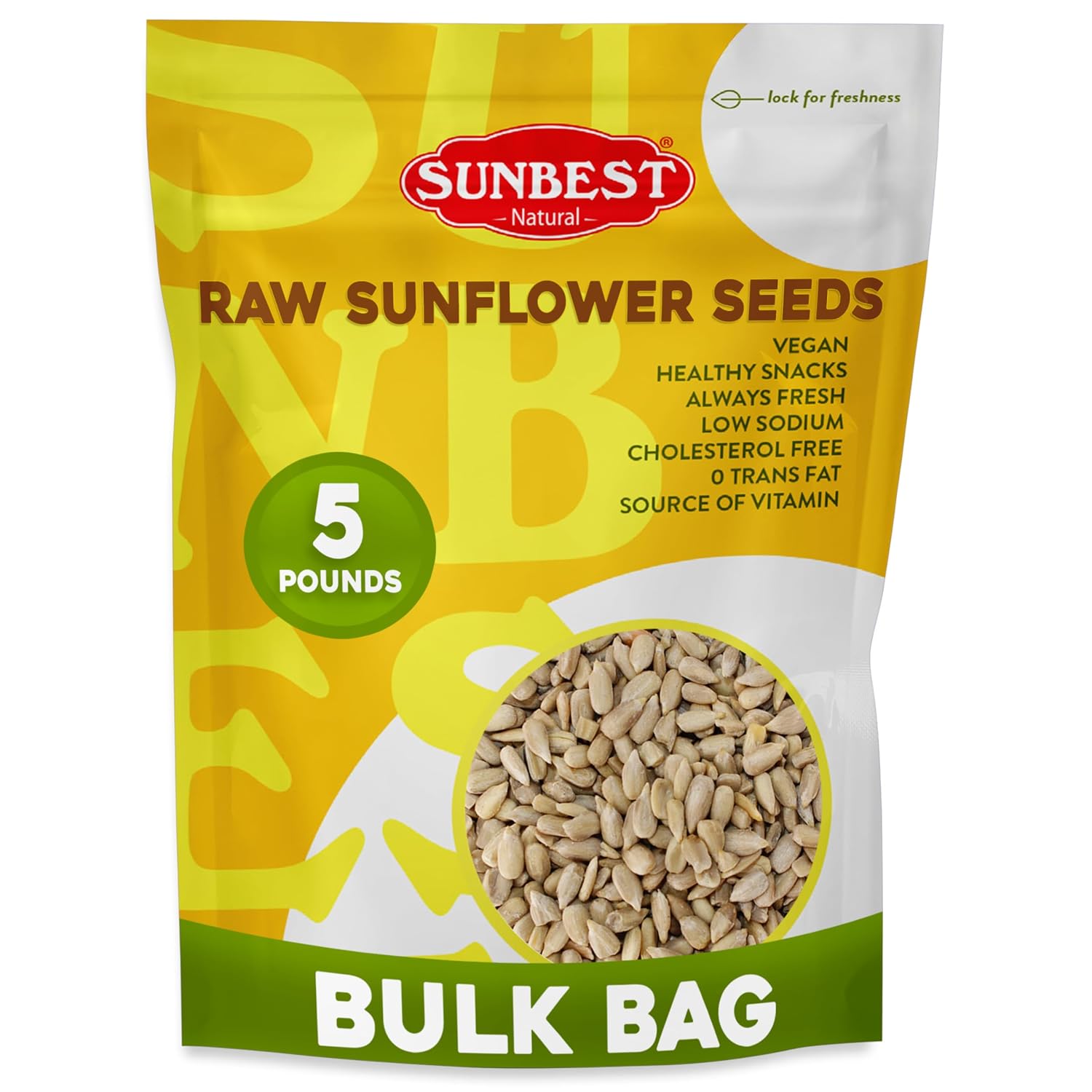 Sunbest Natural Raw Sunflower Seeds, 2 lbs – Unsalted & No Shell – Sunflower Seed Kernels to Eat – For Snacking, Baking & Topping – Road Trip, After School Snack for Kids & Adults – Kosher (32 oz)