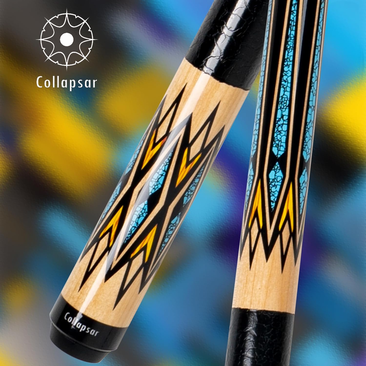 Collapsar CA Pool Stick with 1X1 Hard Case 58" Billiard Cue Stick | Canadian Maple Shaft with 13mm Cue Tip,19-21 oz Professional Pool Cue Set