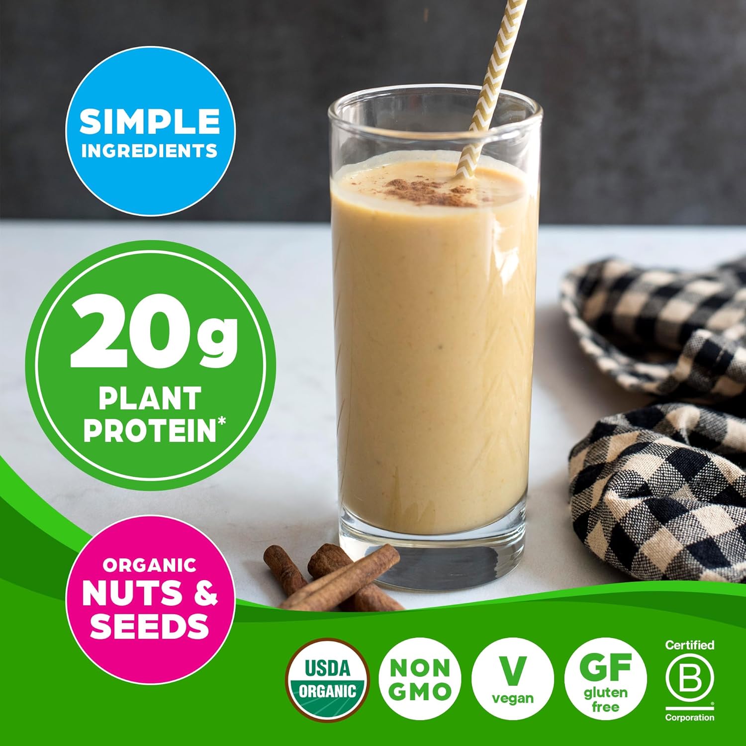 Orgain Organic Simple 20g Vegan Protein Powder, Chocolate, 1.25lb