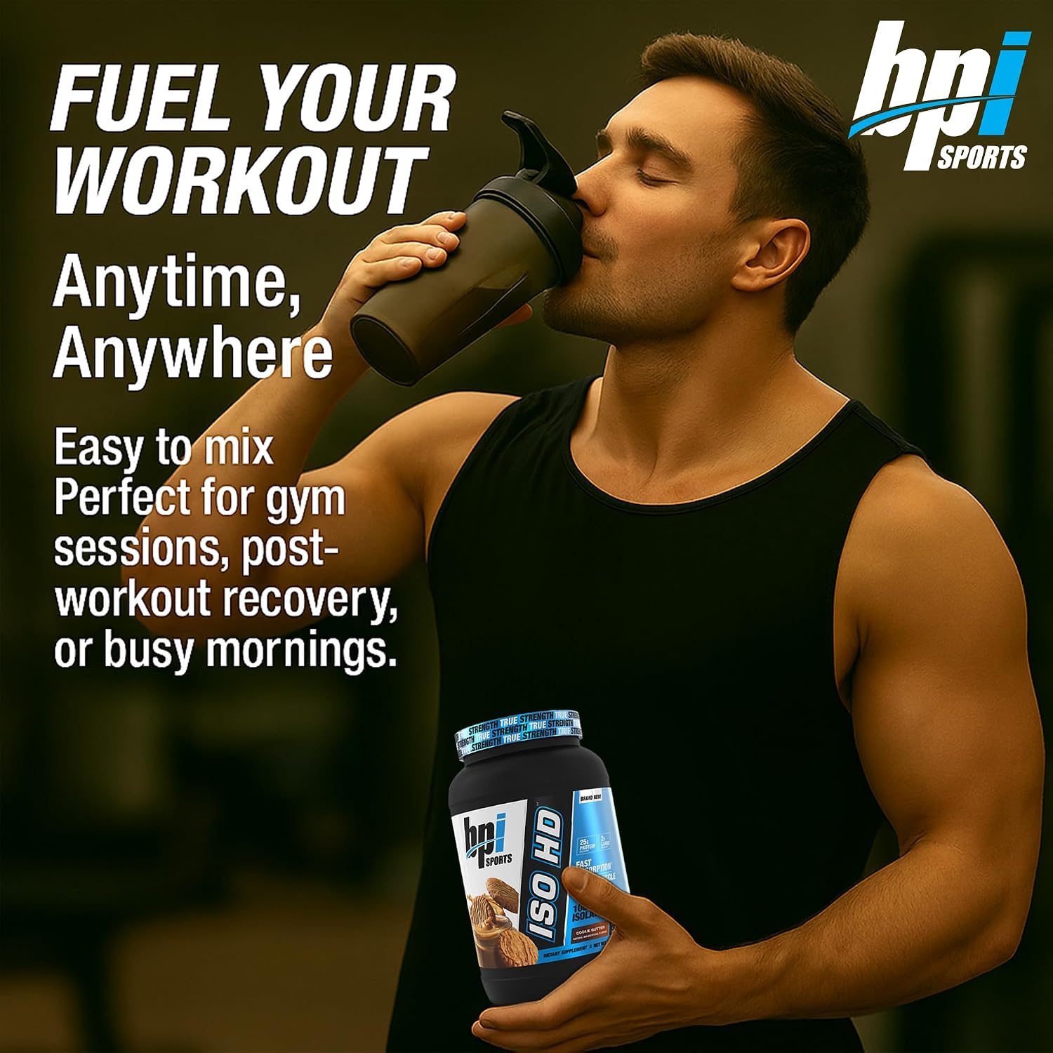 BPI Sports ISO HD Isolate Protein Powder – 100% Whey Isolate, Protein Powder for Muscle Gain - Chocolate Brownie, 5.4 Pounds - 69 Servings