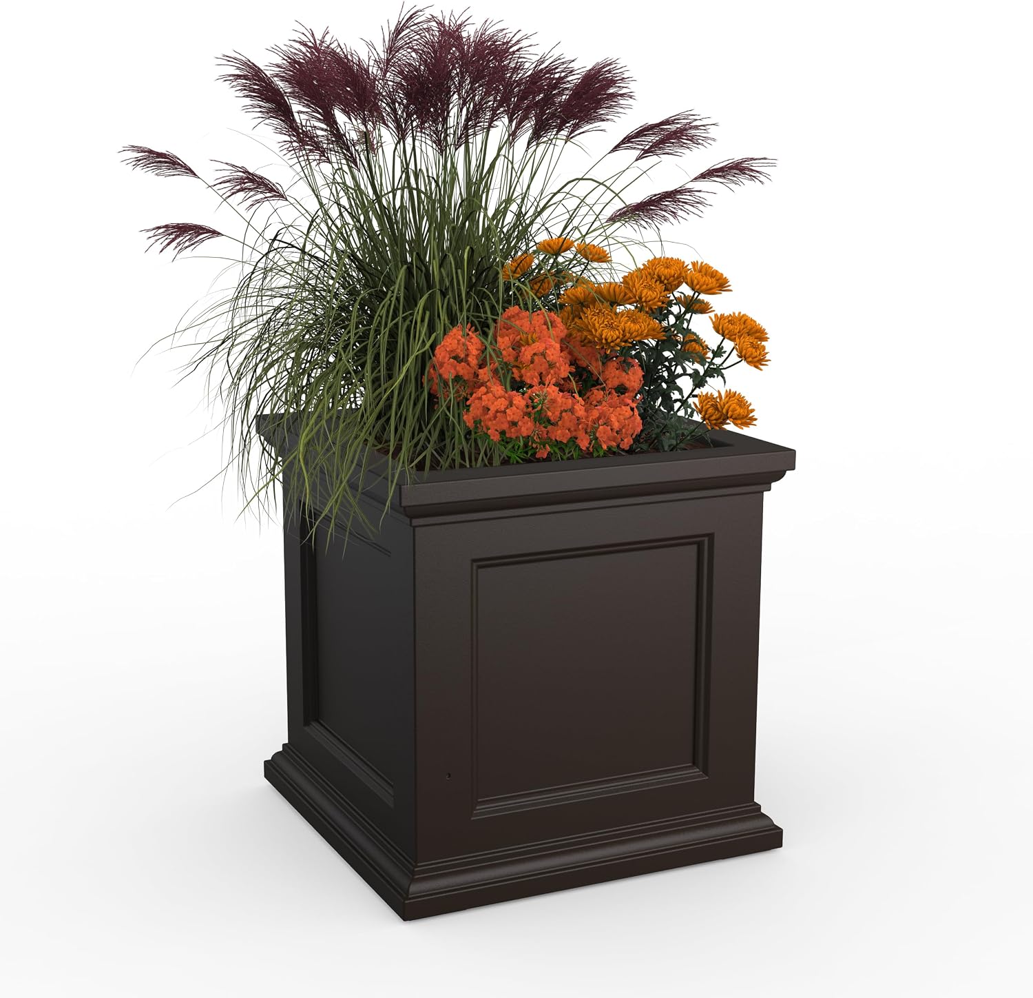 Mayne Fairfield 16in Self-Watering Square Planter, Black