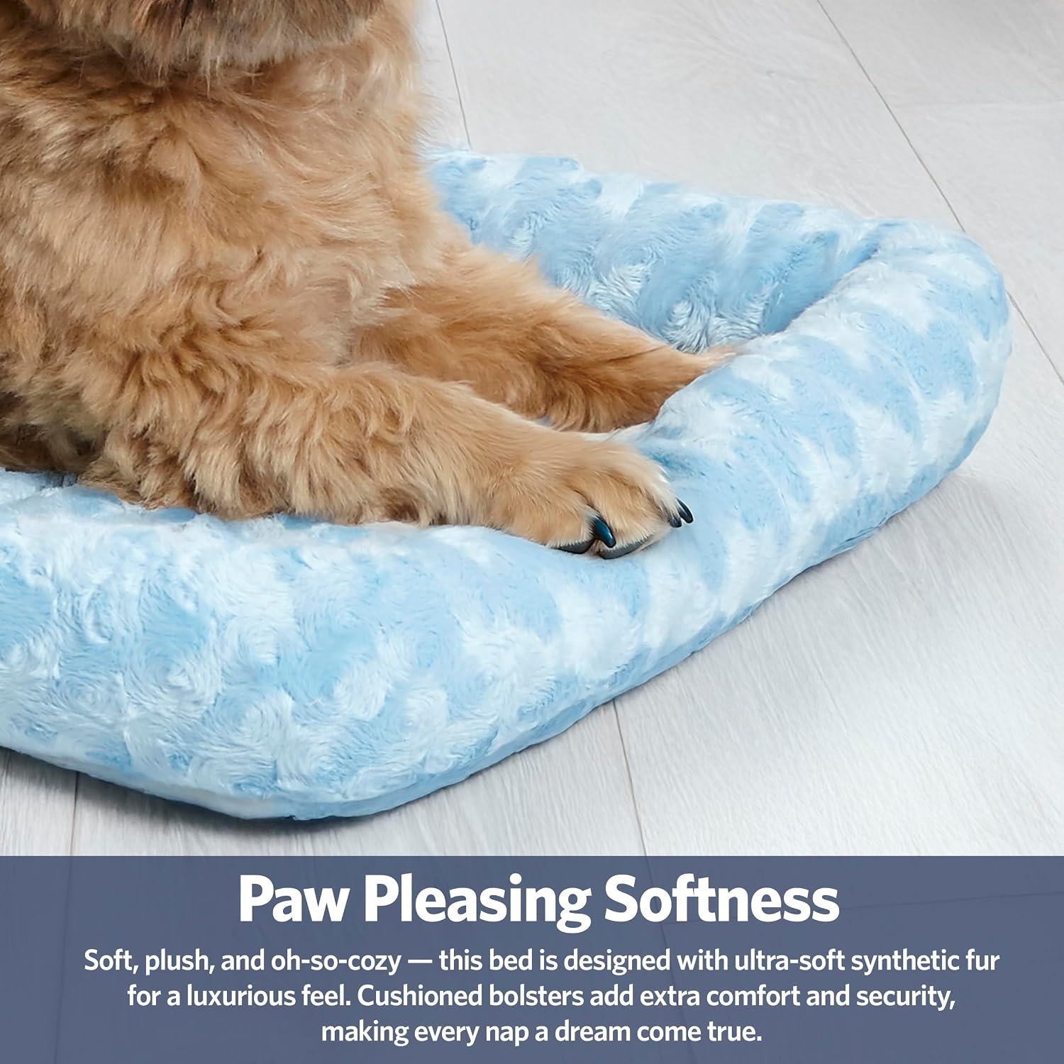 MidWest Homes for Pets QuietTime XXS Dog Bed – Cinnamon Faux Fur Bolster, Ultra-Soft and Machine Washable, Fits 18-Inch Crates and Carriers, for Small Dogs and Cats