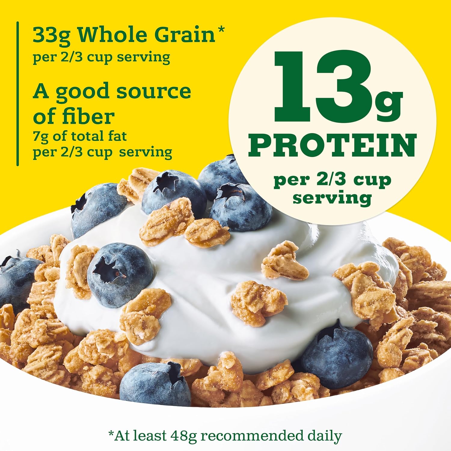 Nature Valley Oats & Honey Protein Granola, Resealable Pouch, 11 oz | 13g Protein & 33g Whole Grain per Serving, Good Source of Fiber, No Artificial Flavors or Colors