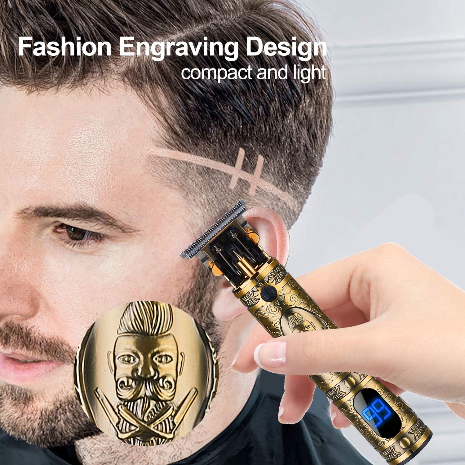 Suttik Hair Clippers for Men, Professional Hair & Beard Trimmer for Men, Mustache Trimmer T-Blade Hair Liner Edgers