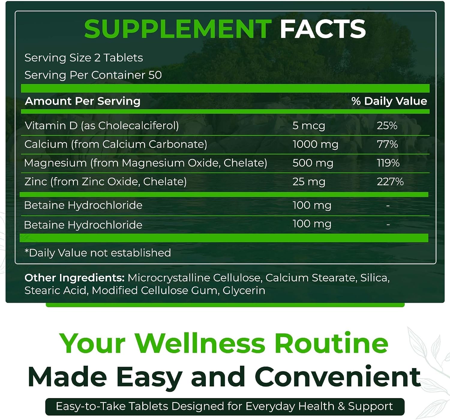Natural Nutra Calcium Magnesium Zinc (Cal-Mag Zinc) with Vitamin D3,100 | Bone, Teeth, Muscle & Nerve Support, Gluten Free, Sugar Free