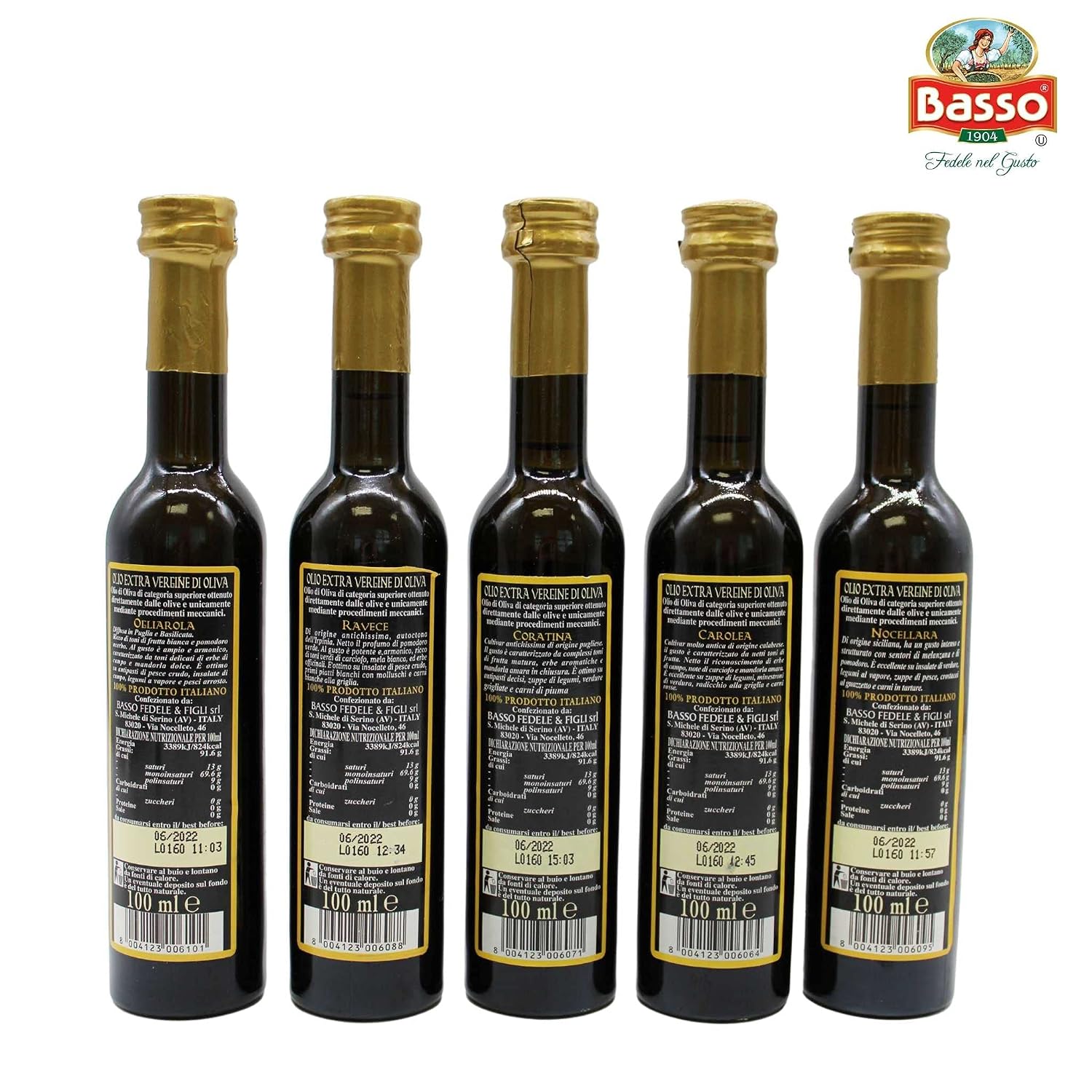 BASSO 1904 Infused Extra Virgin Olive Oil Gift Box Set, 8.5 Fl Oz (250 ml)