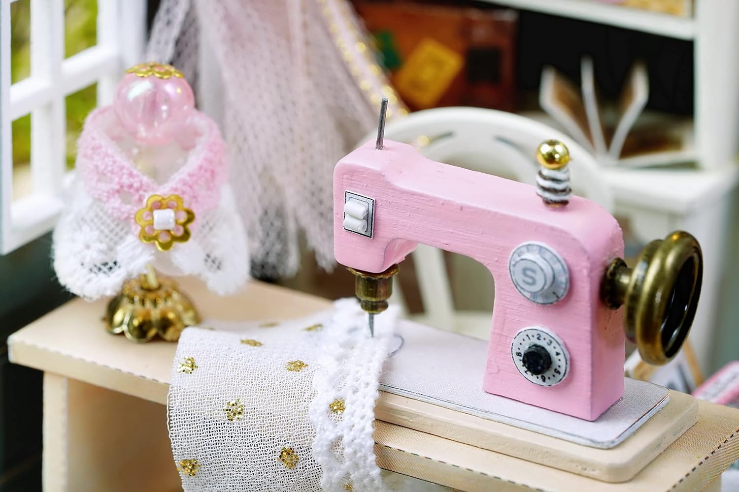 CUTEROOM DIY Doll Room Miniature Furniture Wooden House Kit-Study Room