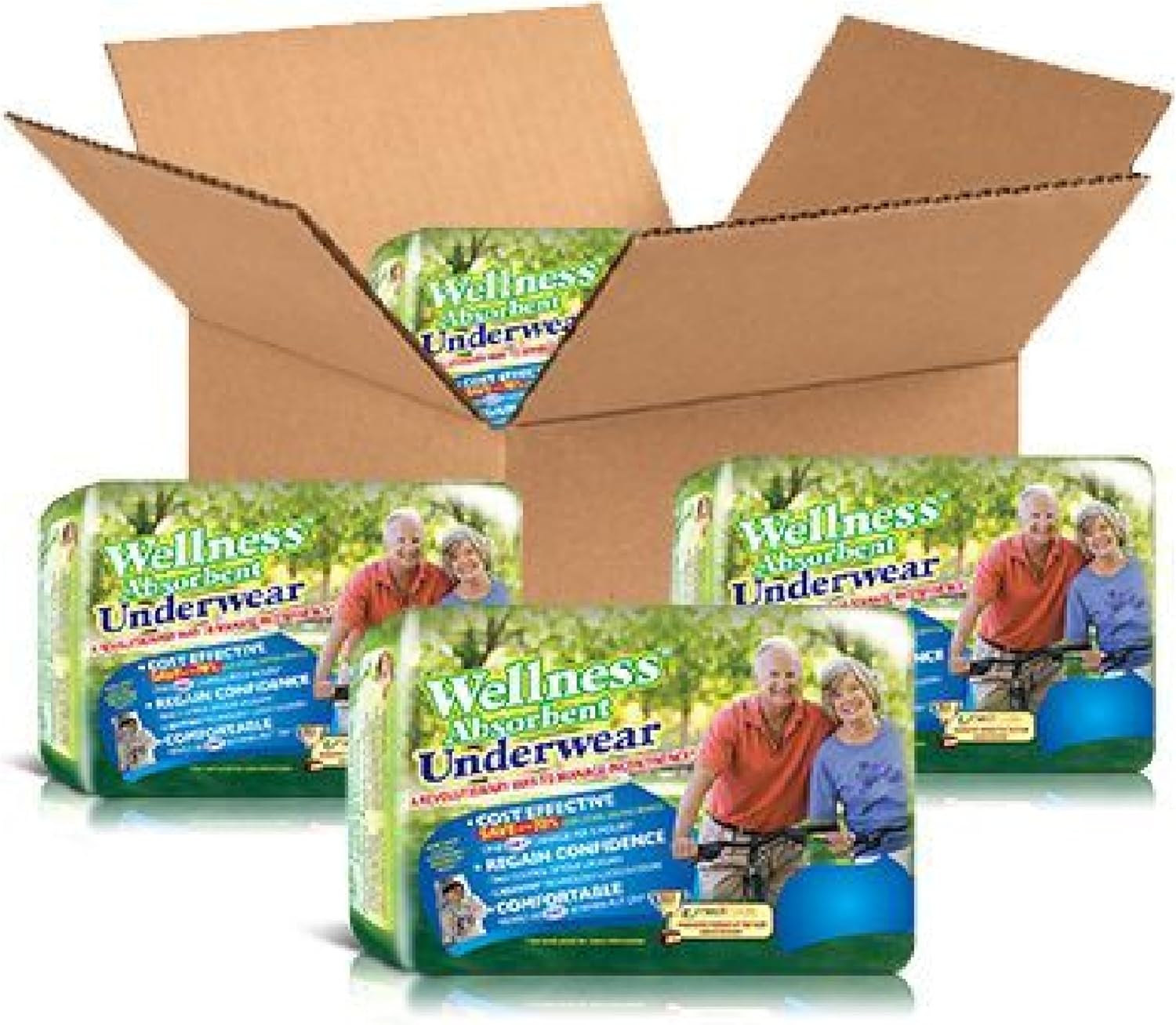 Unique Wellness-Absorbent Underwear (Pull-Ups) Size Medium (19"–30" Waist) 16 Count, Made in USA