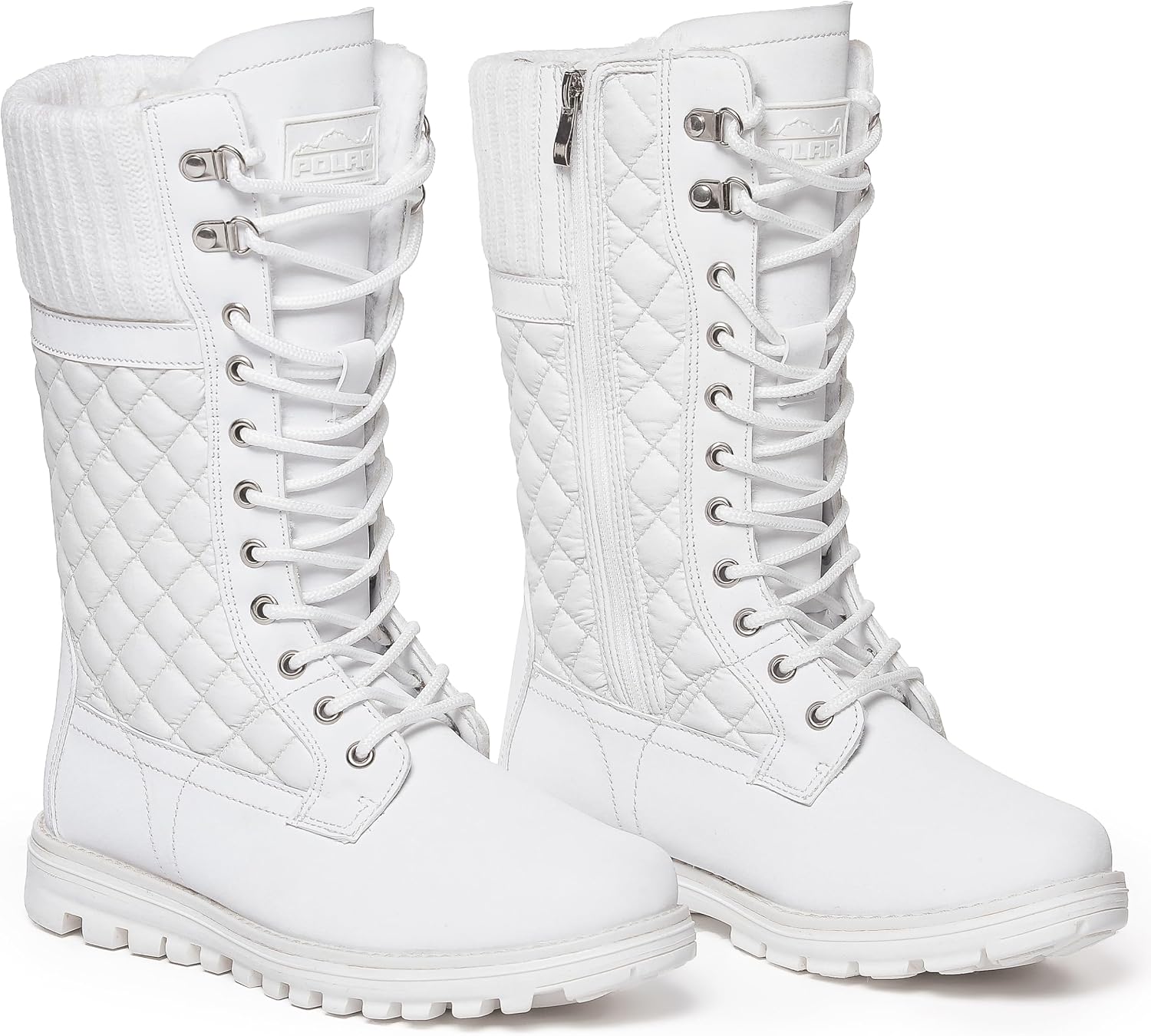 POLAR Womens Faux Fur Warm Thermal Waterproof Outdoor Walking Snow Winter Rubber Sole Calf Boots