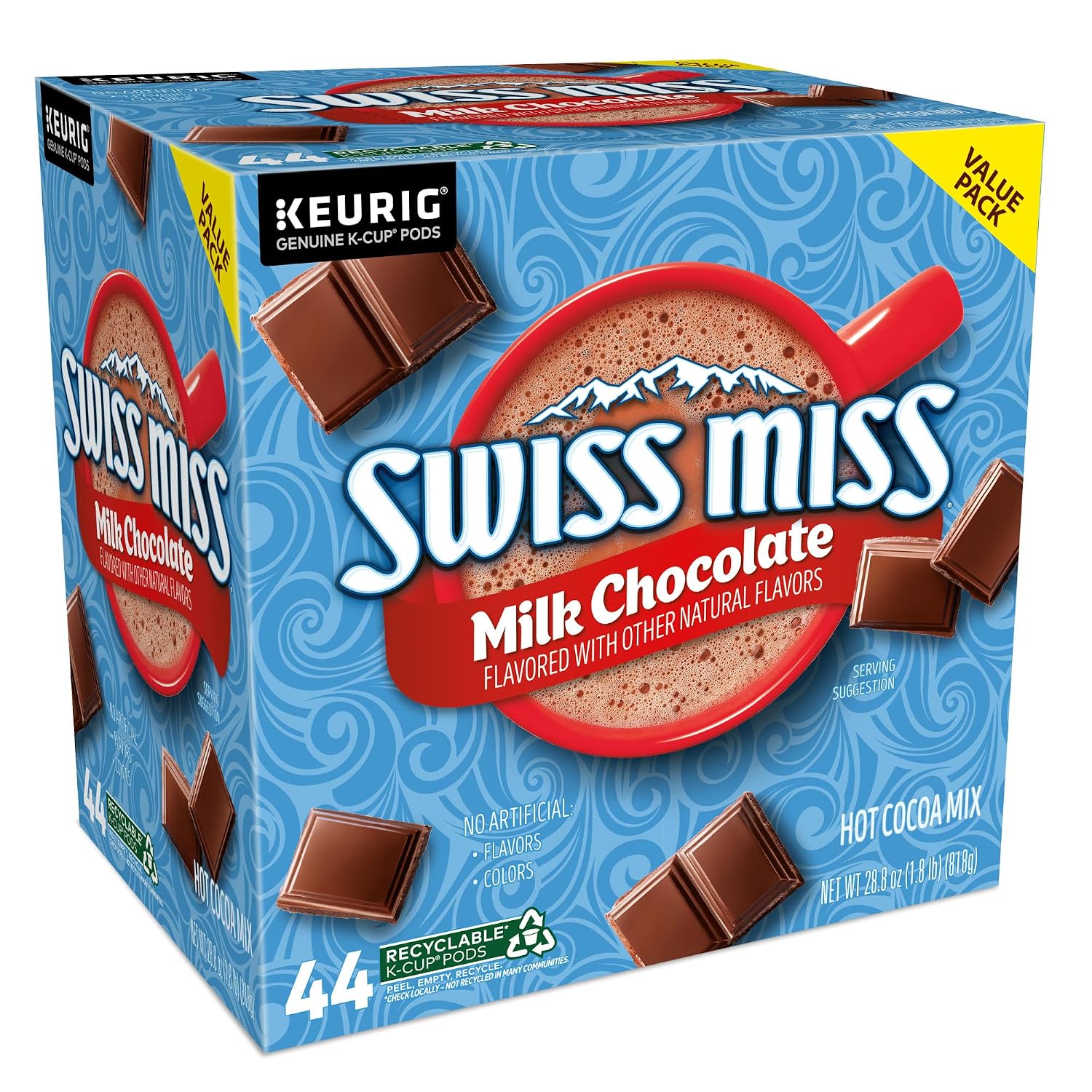 Swiss Miss Milk Chocolate Hot Cocoa Keurig Single-Serve K Cup Pods, 28 Count