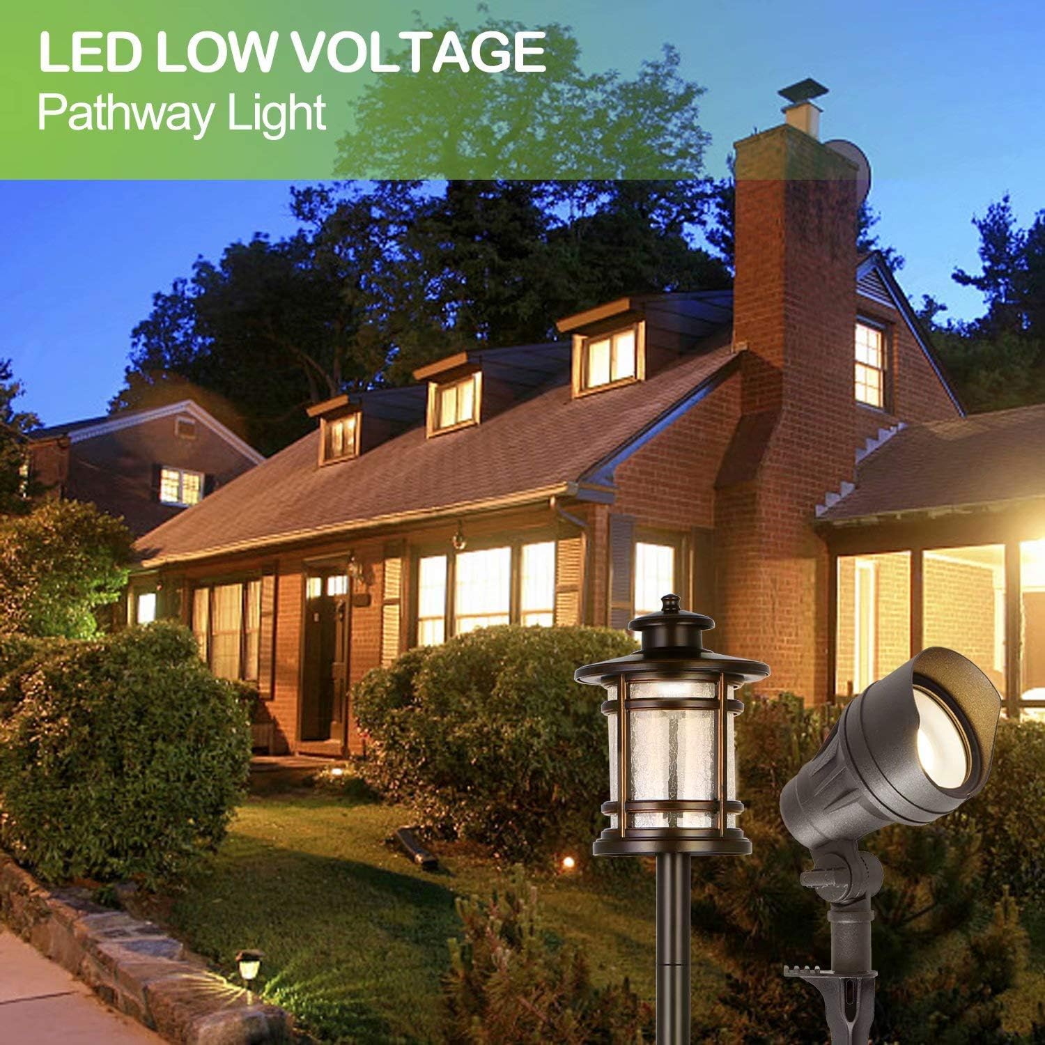 hykolity Low Voltage LED Landscape Kits, 12V-15V Pathway Flood Light Kits
