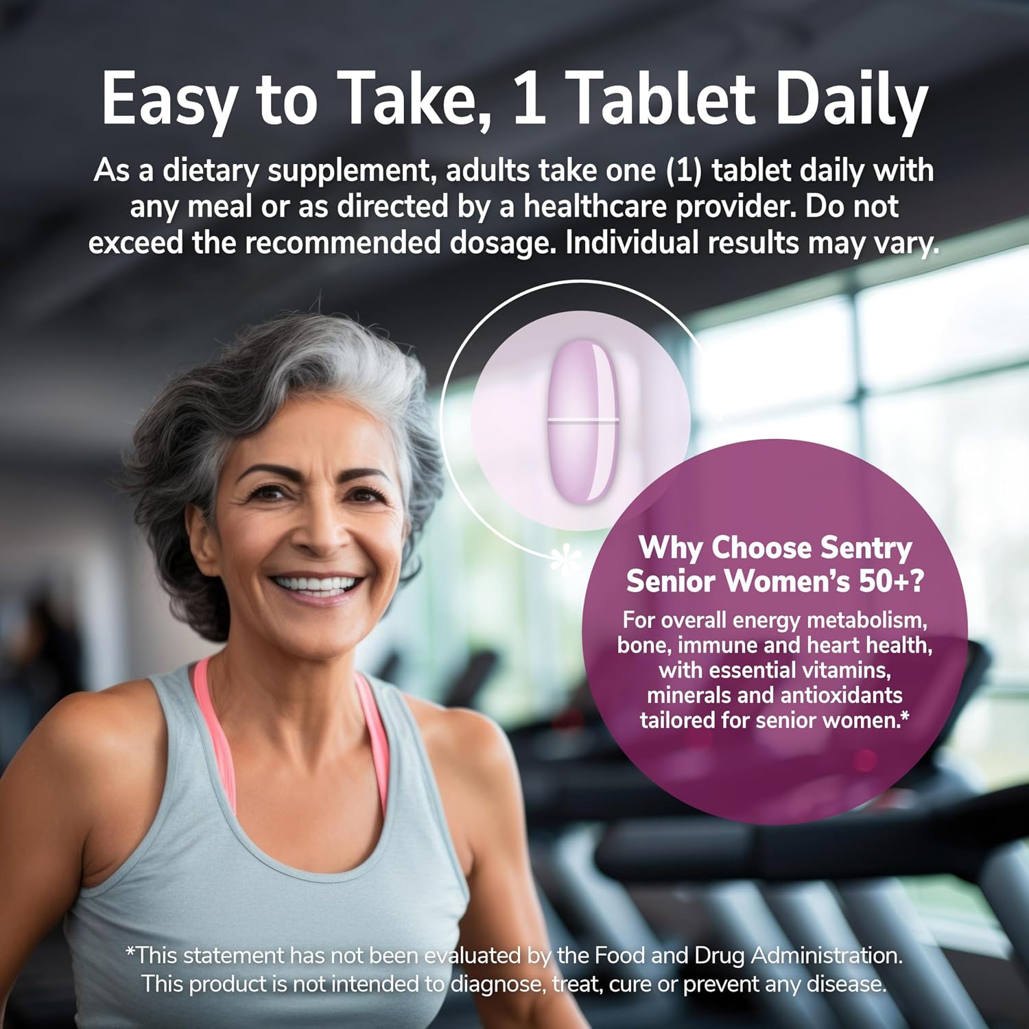 21st Century Sentry Senior Women 50+ Multivitamin, 100 Tablets | Complete Multivitamin & Multimineral, Compare VS. Centrum® SILVER Women 50+, Women 50 Plus, Full-Spectrum Nutrients for Heart