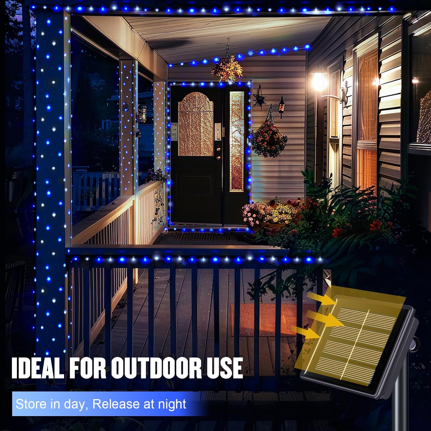 JMEXSUSS 2 Pack Solar String Lights Outdoor Total 66FT 200LED Fairy Lights | Outdoor Waterproof, 8 Modes Solar Christmas Lights for Outside Garden Tree Patio Yard Wedding Christmas Decorations, White
