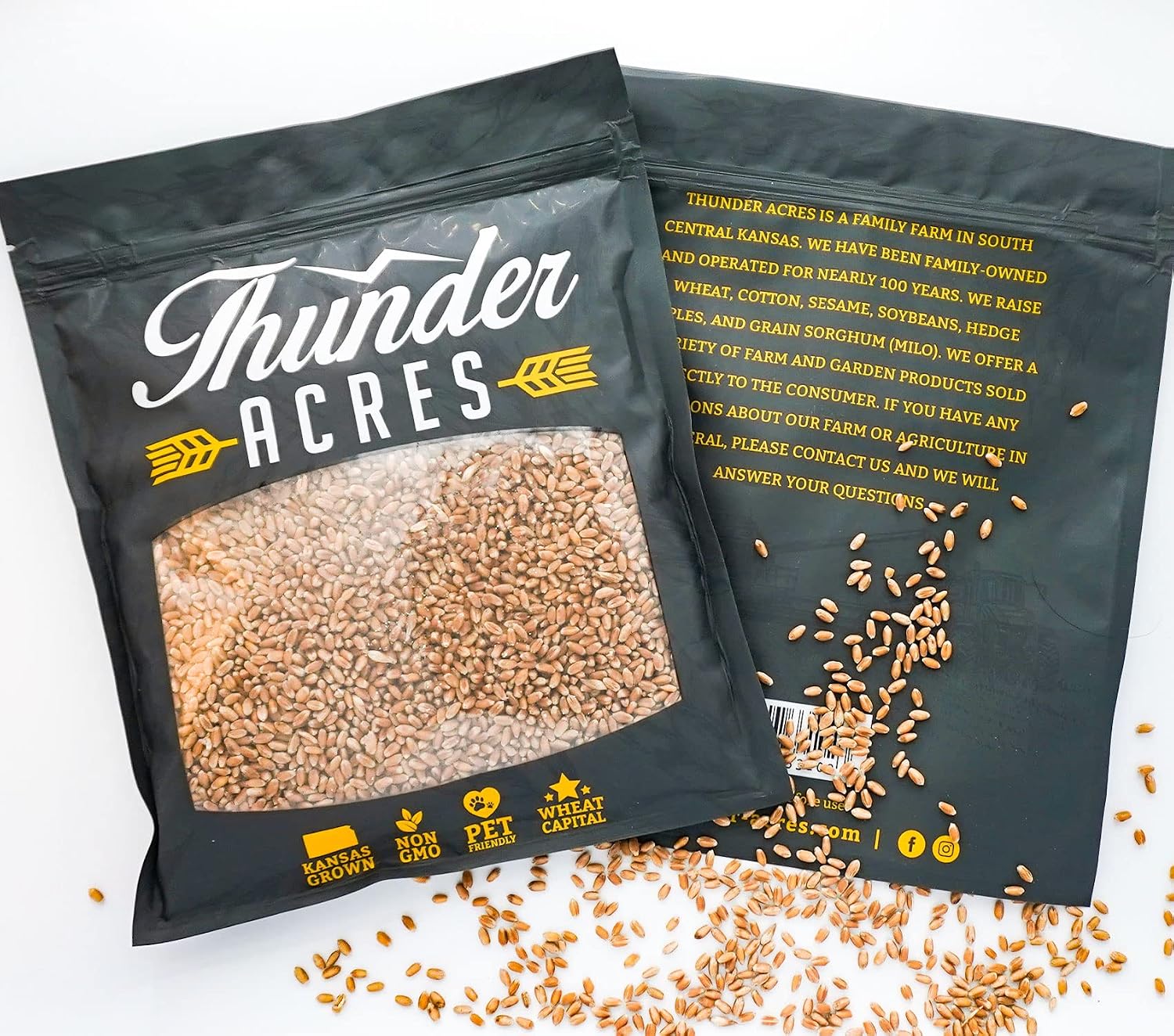 Thunder Acres Wheat Seed, Glysophate Free, Non GMO, Wheatgrass, Hard Red Winter Wheat Berries (10 lbs.)