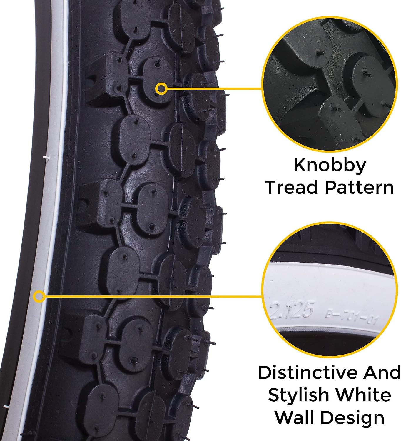 Classic White Wall Tires for Your Cruiser Wheels and Beach Cruiser Bike Accessories. 26 x 2.125 White Wall Bicycle Tires. with or Without Tubes. 1