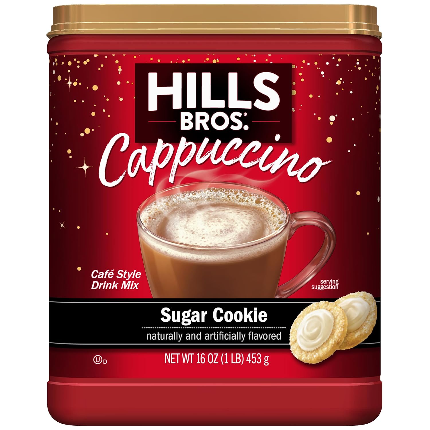 Hills Bros. Cappuccino Mix – Rich, Frothy Coffeehouse-Tasting Instant Drink Mix – Quick and Easy Preparation – Perfect for Hot & Iced Drinks & Creaming Coffee – Double Mocha, 1 Pack of 16oz