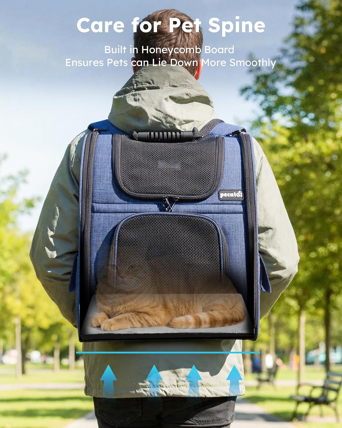 pecute Cat Backpack Expandable, Cat Carrier Backpack with Breathable Window