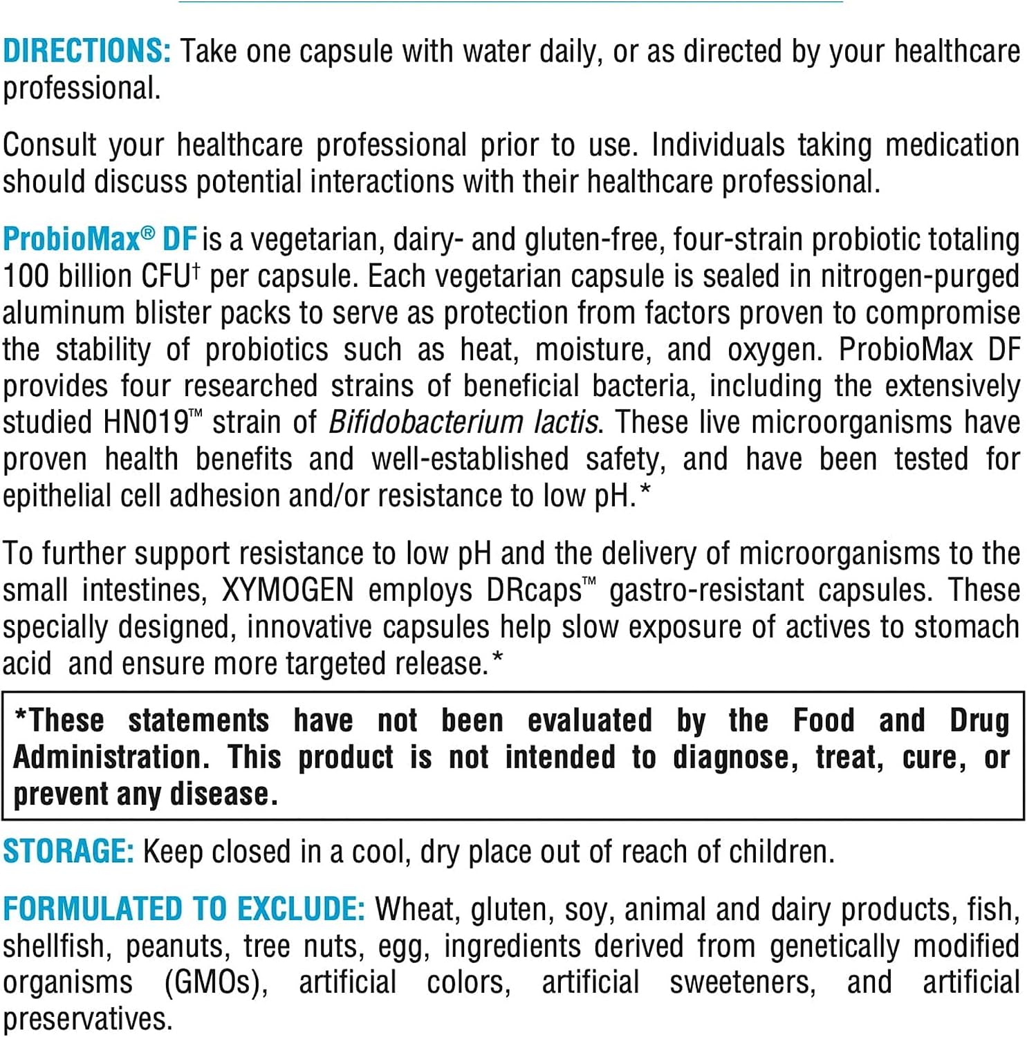 XYMOGEN ProbioMax Daily 100B - Probiotics for Digestive Health Support - Lactobacillus Acidophilus & Bifidobacterium Lactis HN019 - Vegetarian, Gluten-Free & Non-GMO - 30 Capsules