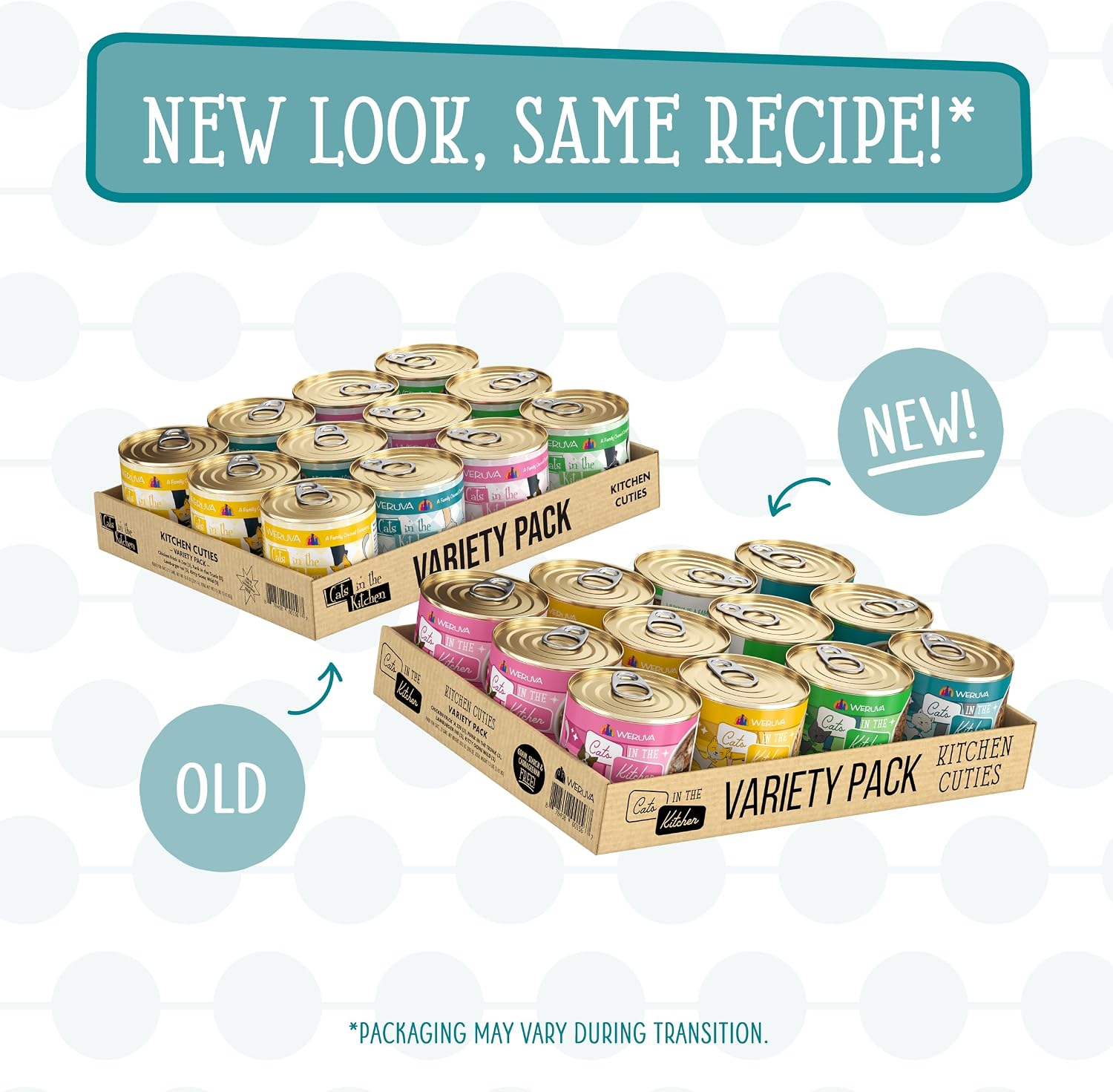 Weruva Cats in the Kitchen, Kitchen Cuties Variety Pack, Wet Cat Food, 3.2oz Can (Pack of 12)