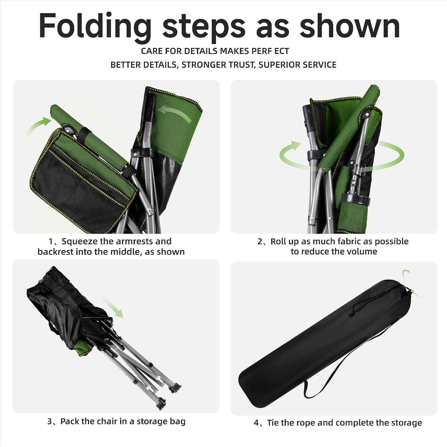 Adjustable Back Folding Camping Chair for Camp, Picnic, Lawn, Fishing | Adjustable Back; Weight Capacity 400 LBS;Hard Arm Portable Chair;Cup Holder;Storage Bag;carrying bag
