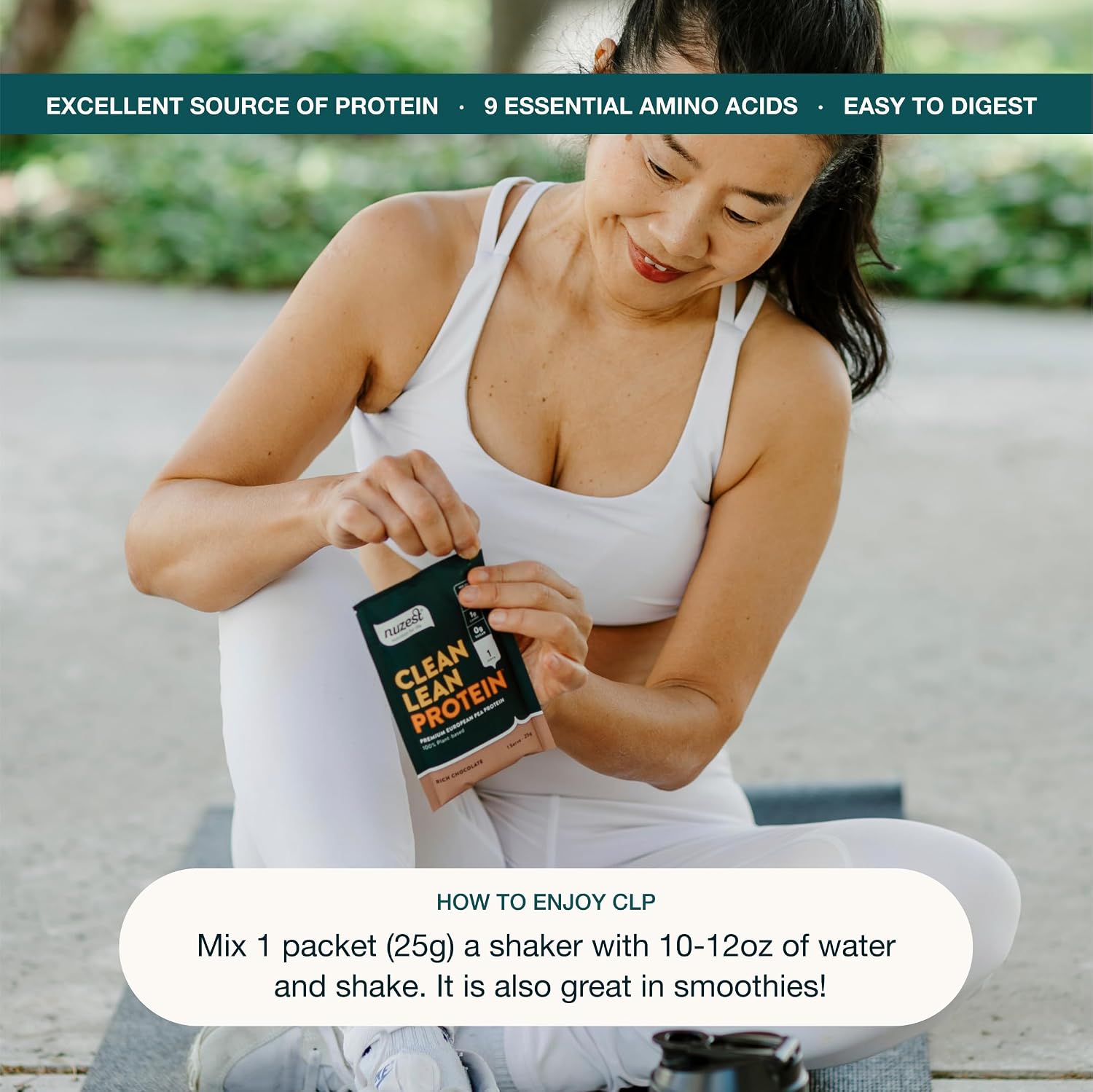 Nuzest Clean Lean Protein - Vegan Pea Protein Powder Rich Chocolate 1.1 lb | 20 Servings with 18g Protein Plant Based Protein Powder, Only 4 Ingredients, Dairy Free, Gluten Free, GMO Free, Protein Shake