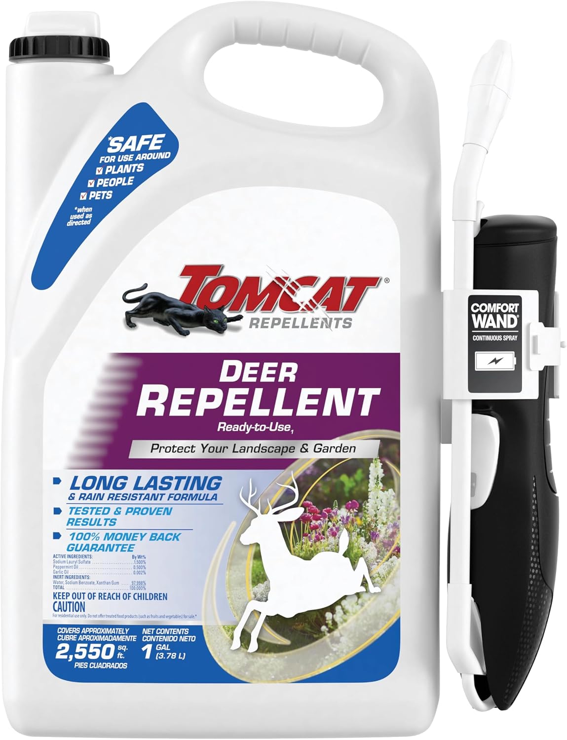 Tomcat Repellents Deer Repellent, 1 gal. | Also Repels Rabbits, Ready-to-Use, Protects Landscapes and Gardens, Contains Essential Oils