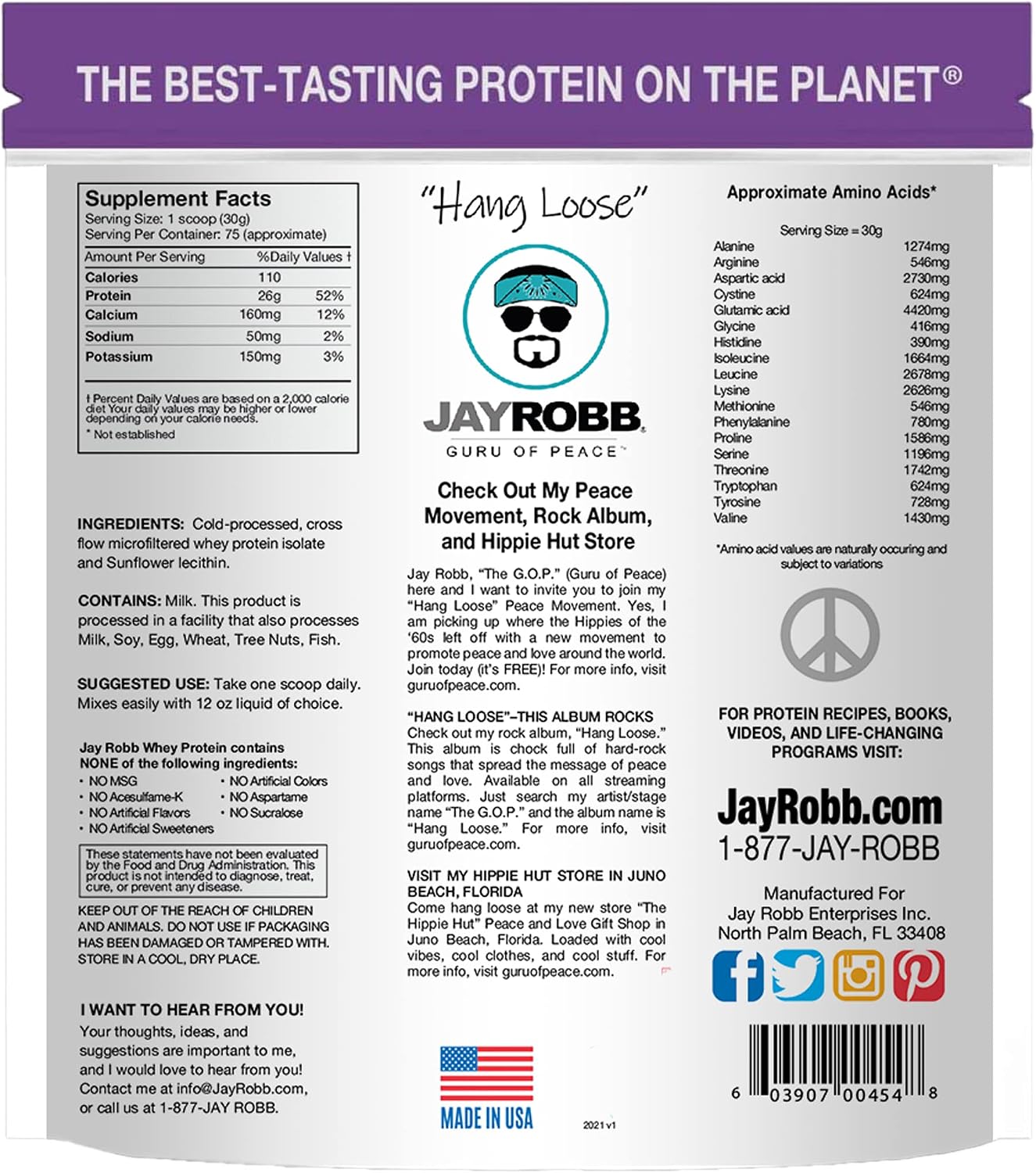 JAYROBB Whey Protein (5 Pound, Vanilla)
