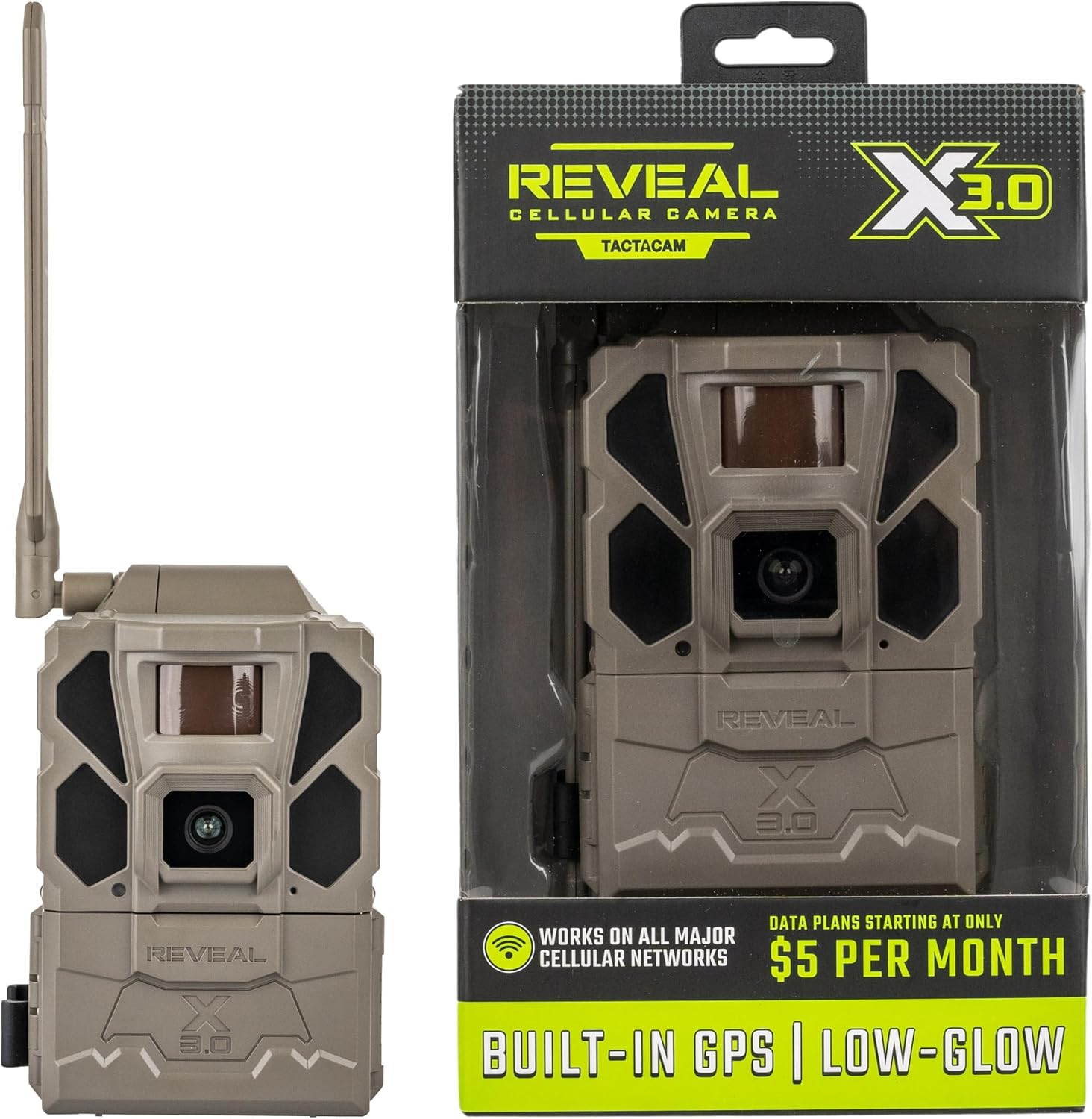 TACTACAM Reveal X 3.0 Cellular Trail Camera, Night Vision, Waterproof | 4K photo, 1080p video, auto-connect multi-carrier LTE, no SD card needed