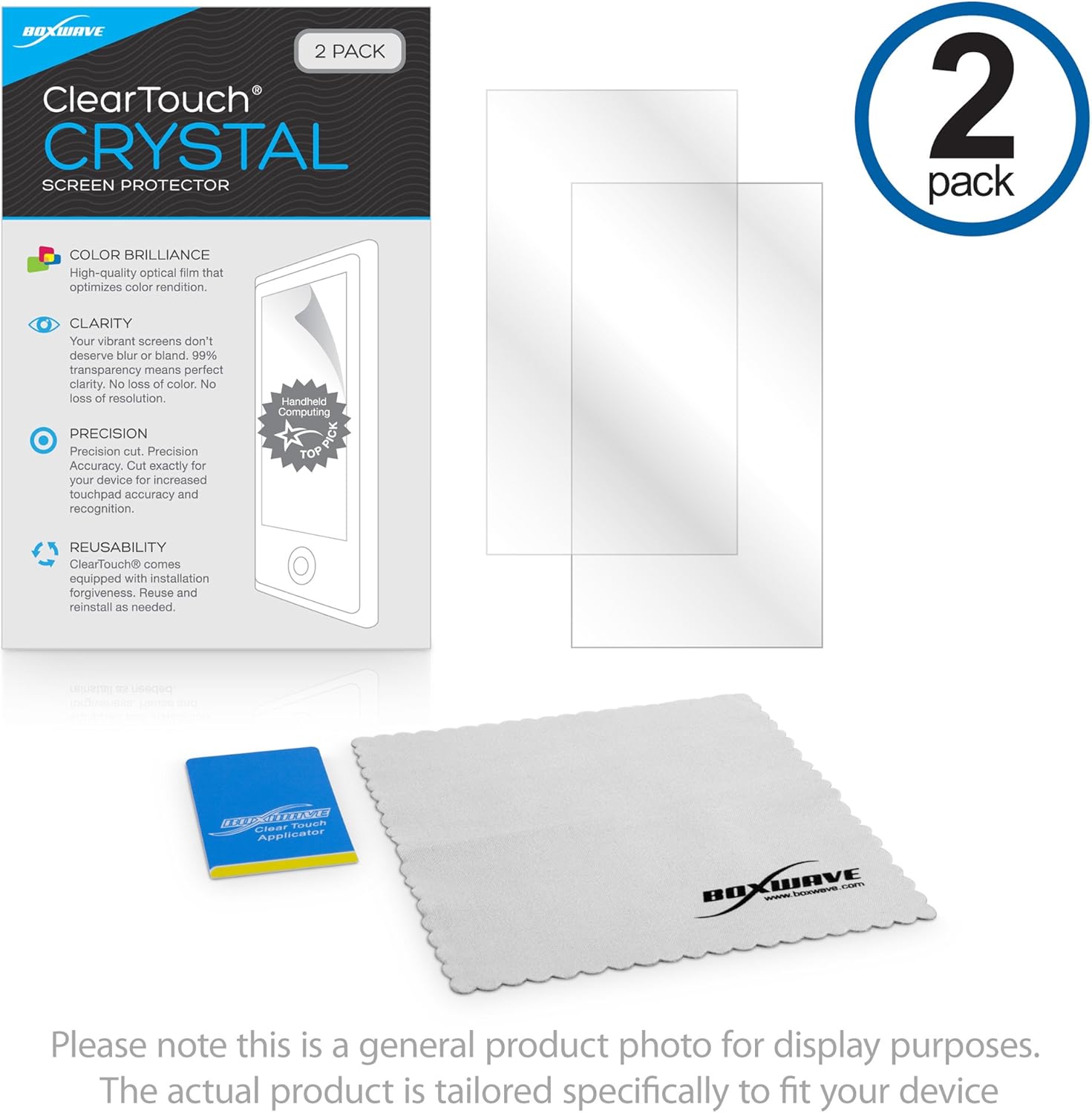 BoxWave Screen Protector Compatible with Kwikset Halo Touchscreen Deadbolt - ClearTouch Crystal (2-Pack), HD Film Skin - Shields from Scratches