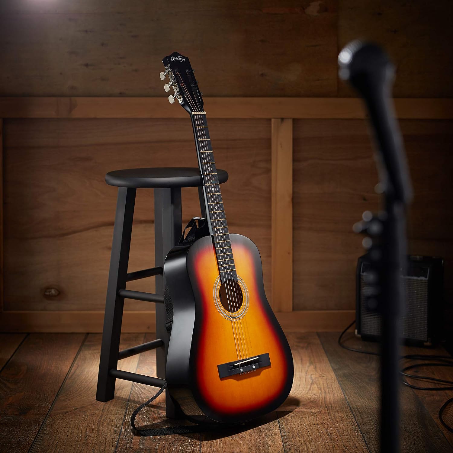 Ashthorpe 38-inch Beginner Acoustic Guitar (Red), Starter Kit with Gig Bag, Extra Strings, Strap, Picks, and Lessons