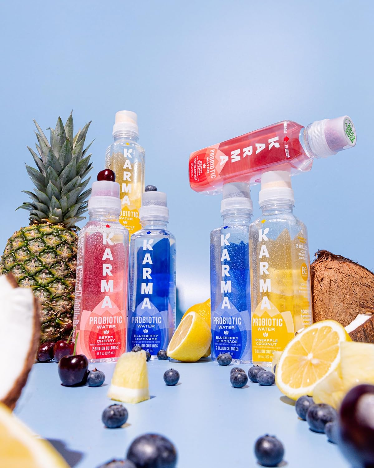 Karma Probiotic Water - 12 Pack, Berry Cherry Drink - Immune & Gut Health Support