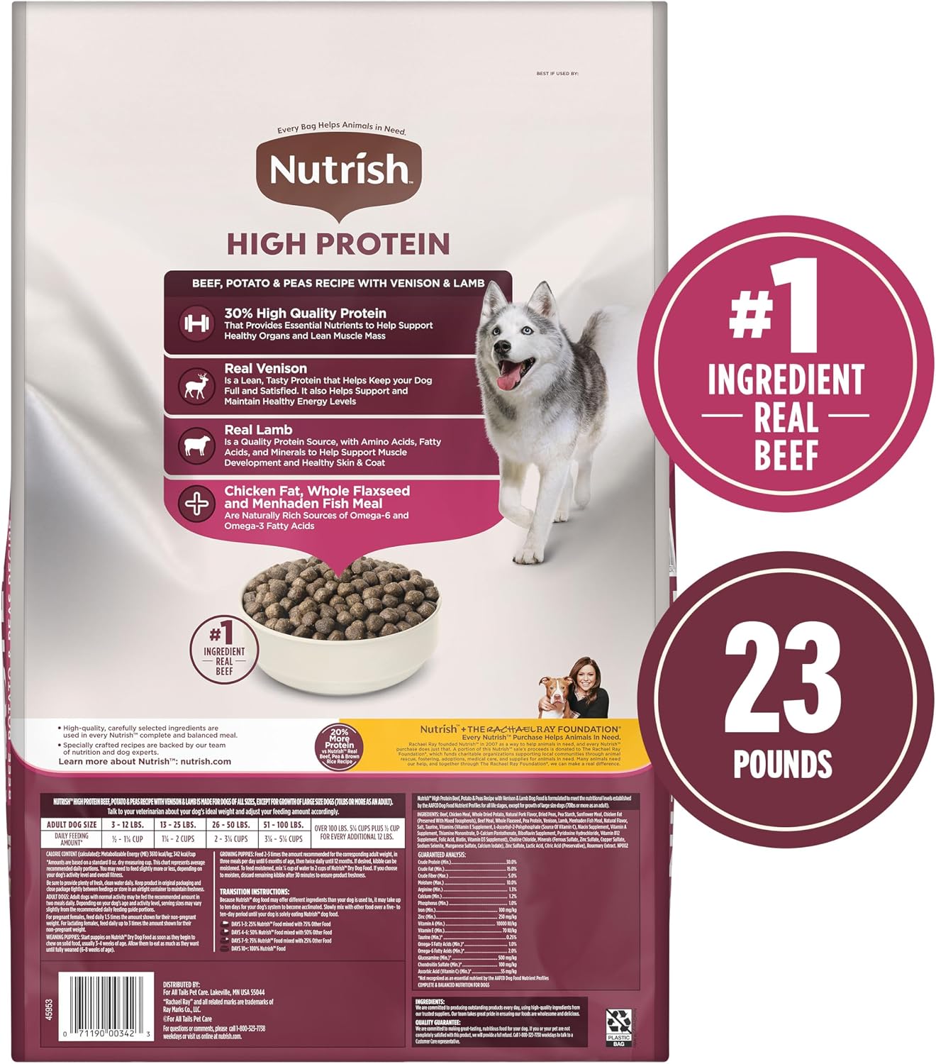 Nutrish High Protein Dry Dog Food, 23 lb. Bag (Rachael Ray)