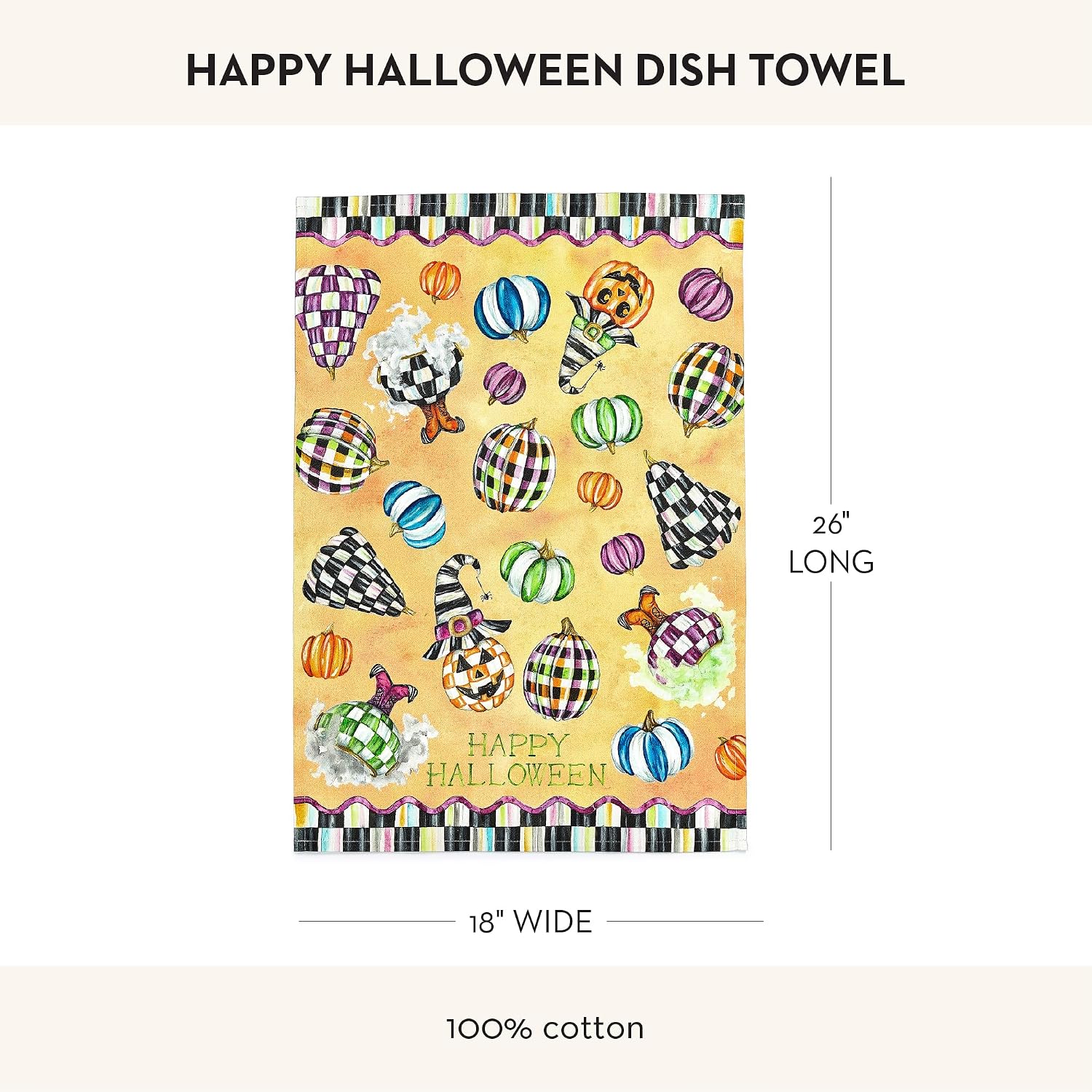 MACKENZIE-CHILDS Cotton Dish Towel, Hydrangea Tea Kettle
