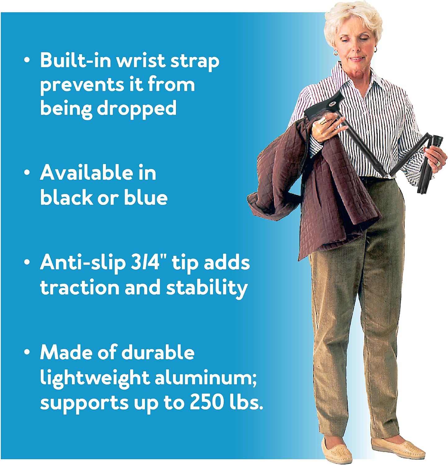 Carex Soft Grip Folding Cane - Foldable Walking Cane For Men and Women - Adjustable Height (33"-37"), Anti-Slip Rubber Tip, Soft Derby Style Ergonomic Handle, Black Cane