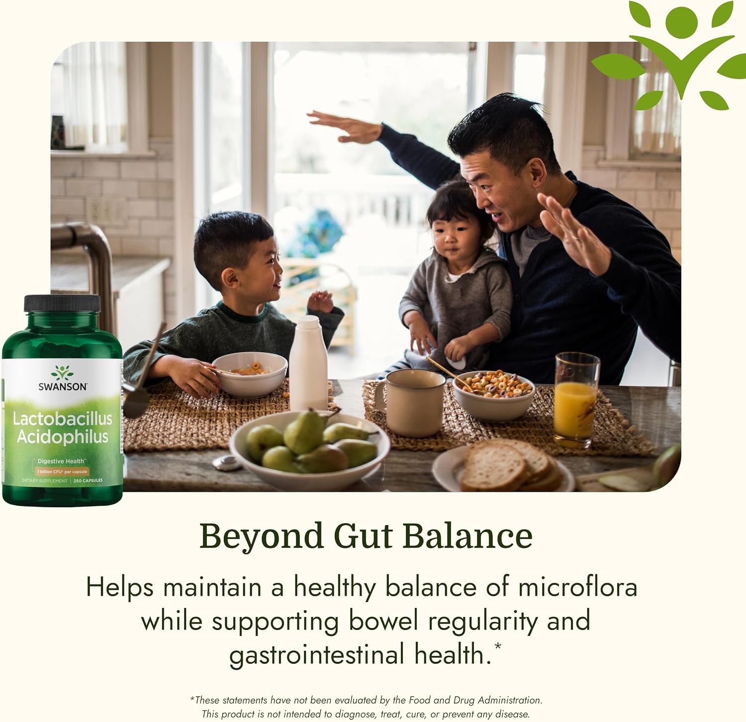 Swanson Lactobacillus Acidophilus Probiotic for Adults Seeking Daily Digestive and Bowel Health Support with 1 Billion CFU - Acid-Resistant (250 Capsules, 3 Pack)
