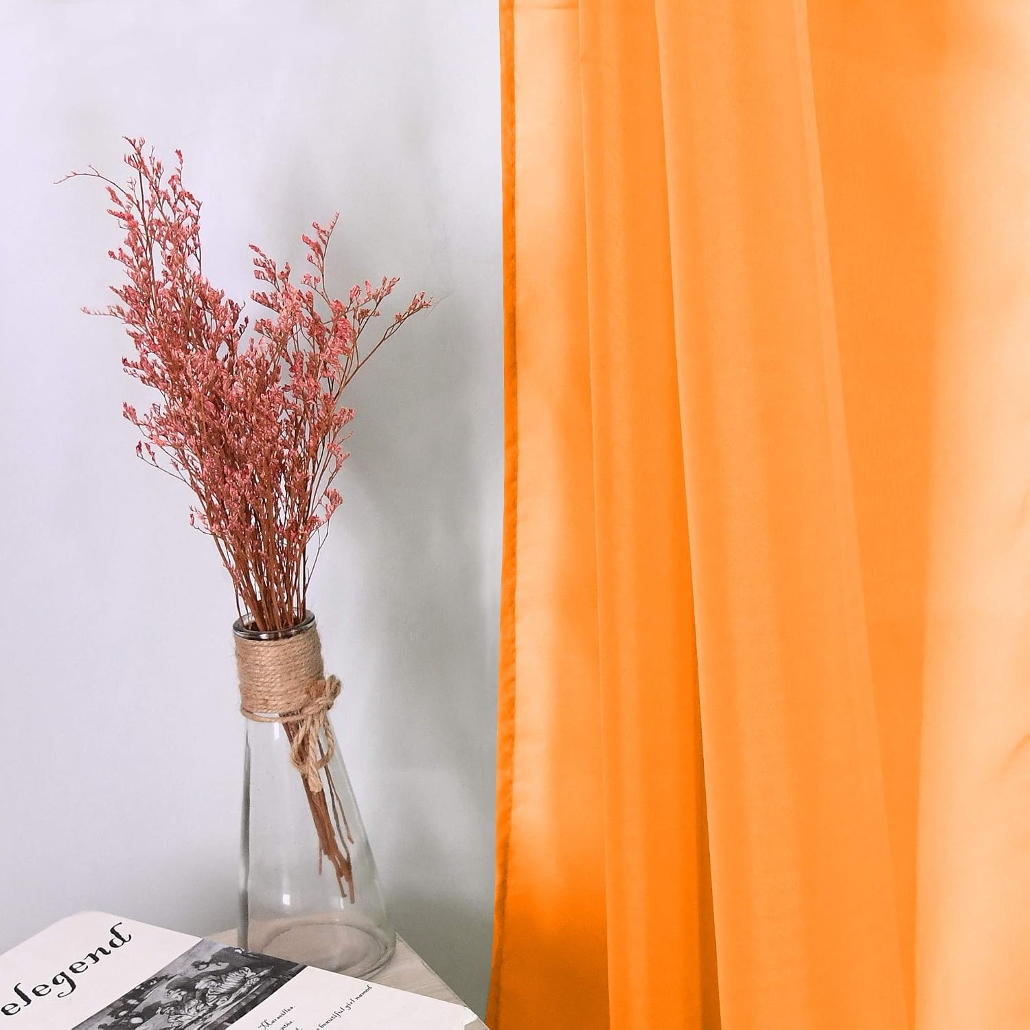 HUTO Light Pink Sheer Window Scarf Valances for Girls Room Sheer Soft Voile Curtain Scarves for Wedding Party 216 Extra Long