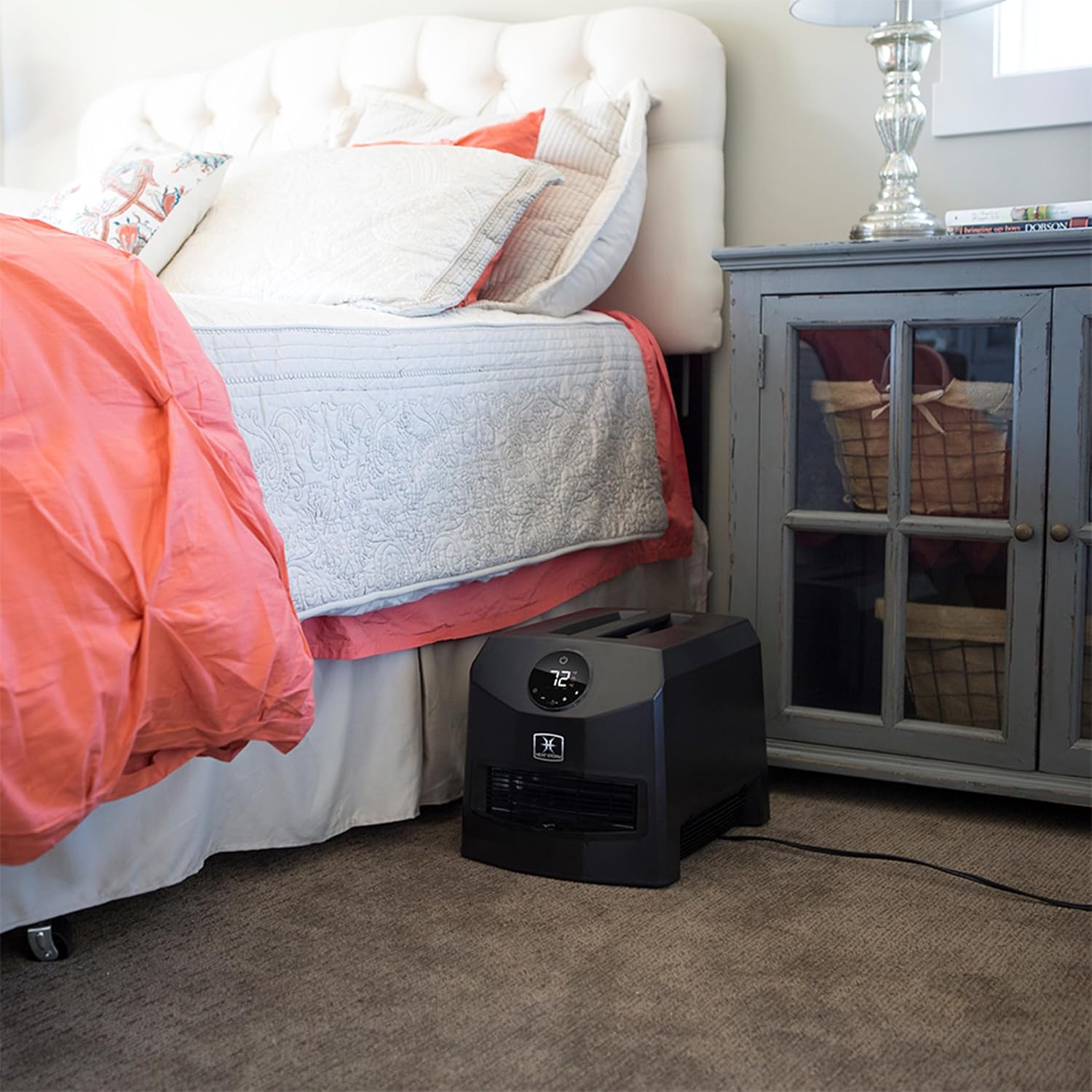 Heat Storm Mojave Indoor Ultra Lightweight Portable Infrared Space Heater - 1500 Watts - Built in Thermostat & Overheat Sensor - Remote Control
