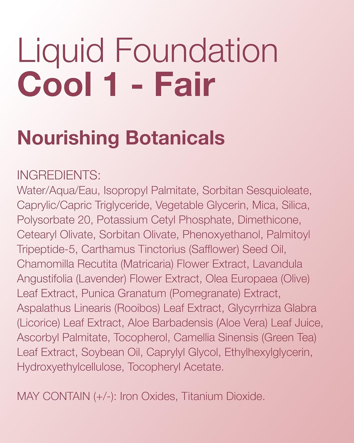 Mineral Fusion Full Coverage Liquid Foundation (Cool 1, Fair), 1 Fl Oz