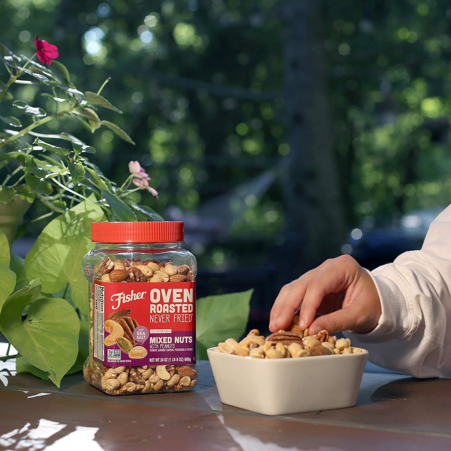 Fisher Oven Roasted Never Fried Deluxe Mixed Nuts, 24 Ounces