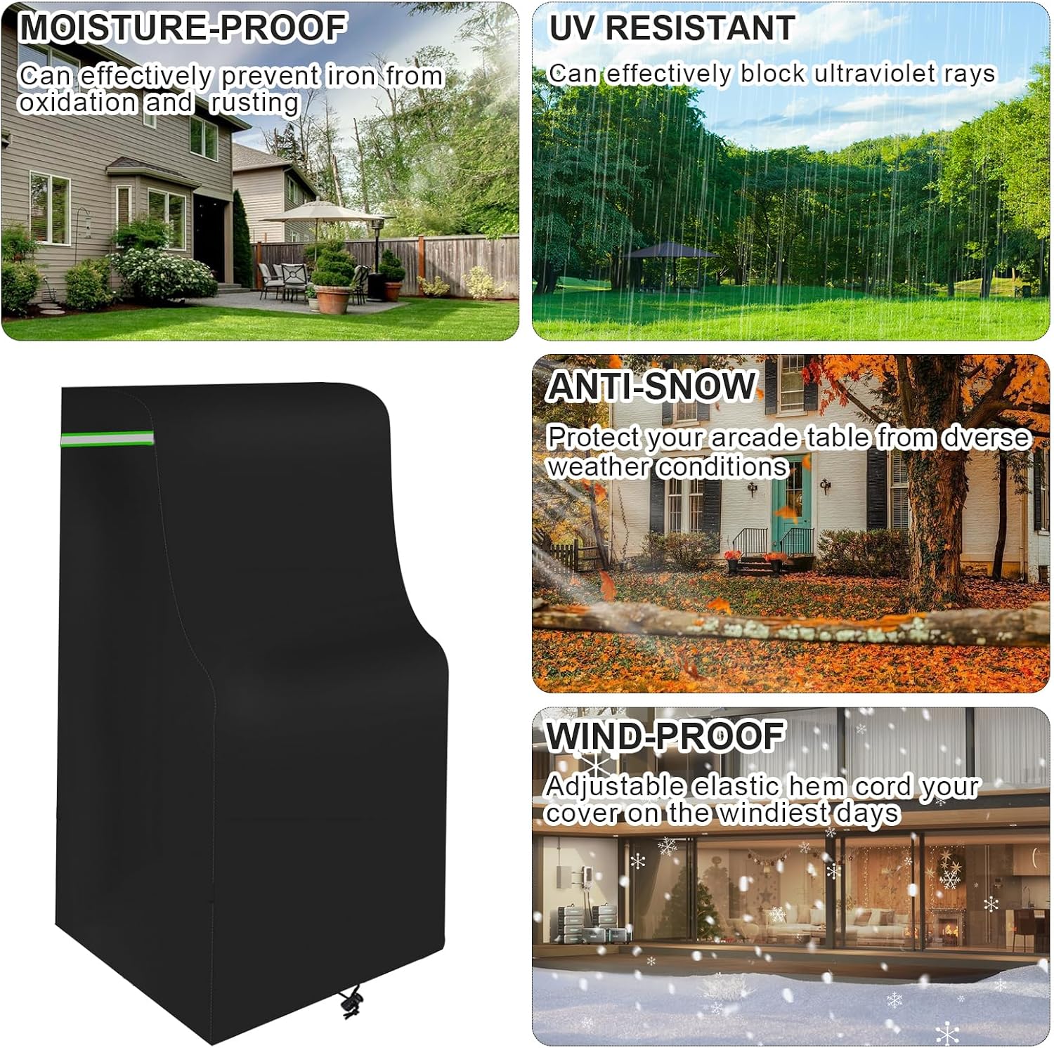 Arcade Table Cover, 600D Heavy-duty Waterproof Dust-Proof Covers for Indoors/Outdoors Arcade Game Machine Table, All Weather Protective, 31*22*66in