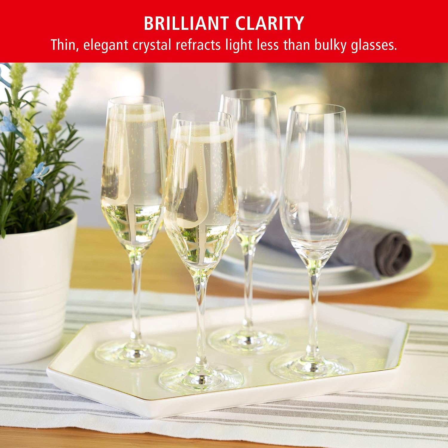 Spiegelau Style Crystal White Wine Glasses Gift Set, Elegant Stemmed Wine Glasses, Stylish Glassware for Dinner Party, Home Bar, Wedding Gifts, Birthday Gifts, Hosting Essentials, 15.5 oz, Set of 4
