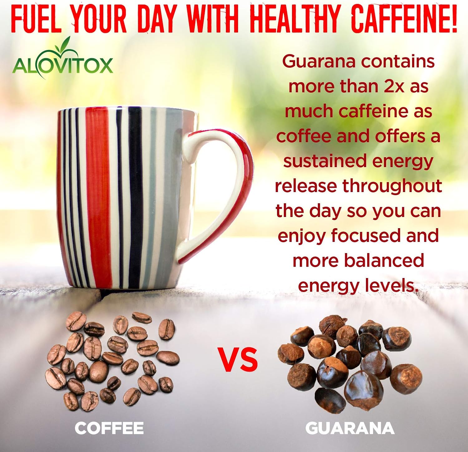 Guarana Seed Powder Extract: USDA Organic, 65mg Caffeine/Serving | Raw, Vegan, Non-GMO, Gluten-Free Superfood, Boosts Energy Naturally