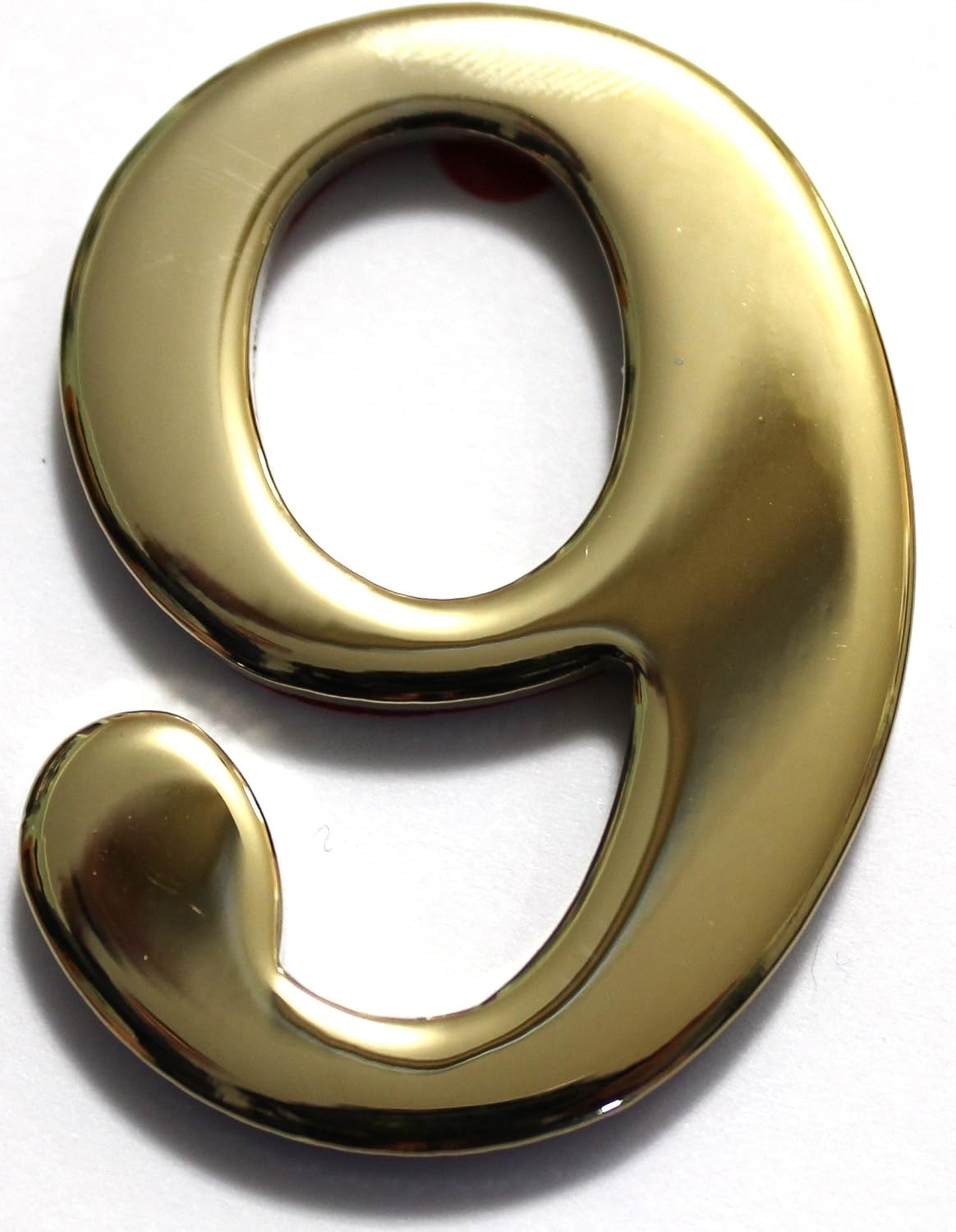 2" Solid Brass Mailbox Number #9 / Better Box Mailboxes Two Inch Tall Numbers with 3M Peel and Stick Auto Grade Adhesive - Clear Coat Sealed