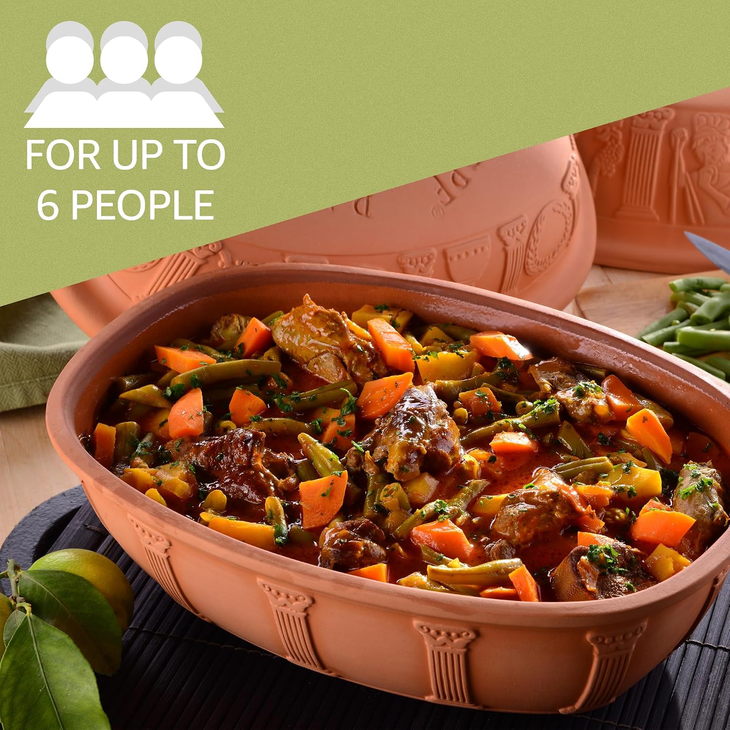 Romertopf Clay Roaster | 40 Years Anniversary Edition | Non-Stick Dutch Oven | Healthy Pot Cooking | Clay Baker | Versatile Cooking Vessel - 3.7 Quarts (3.5 Liters) for up to 6 people