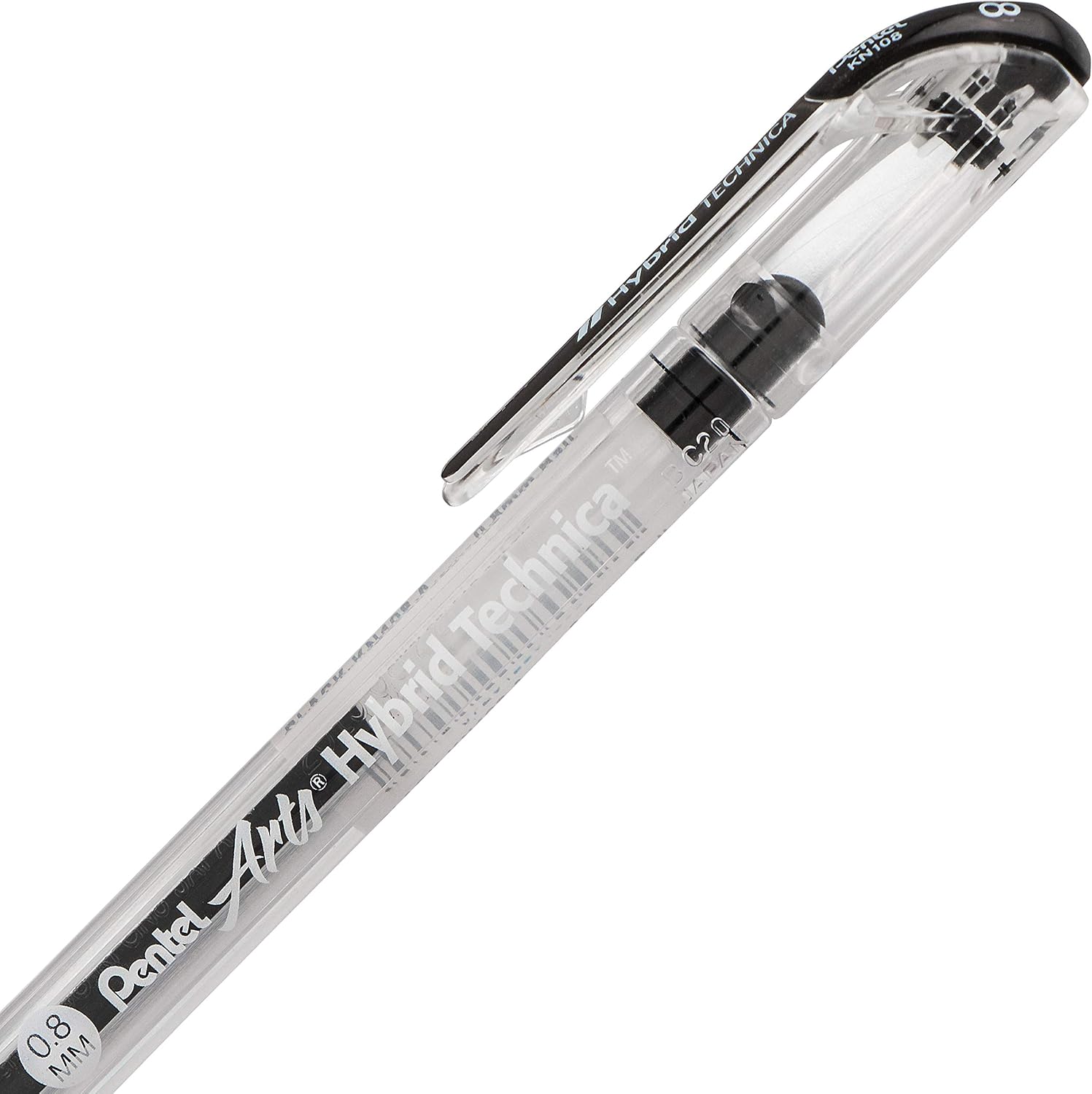 Pentel Arts Hybrid Technica Pen, (0.3mm), Ultra Fine Point, Black Ink, Box of 12 (KN103-A)