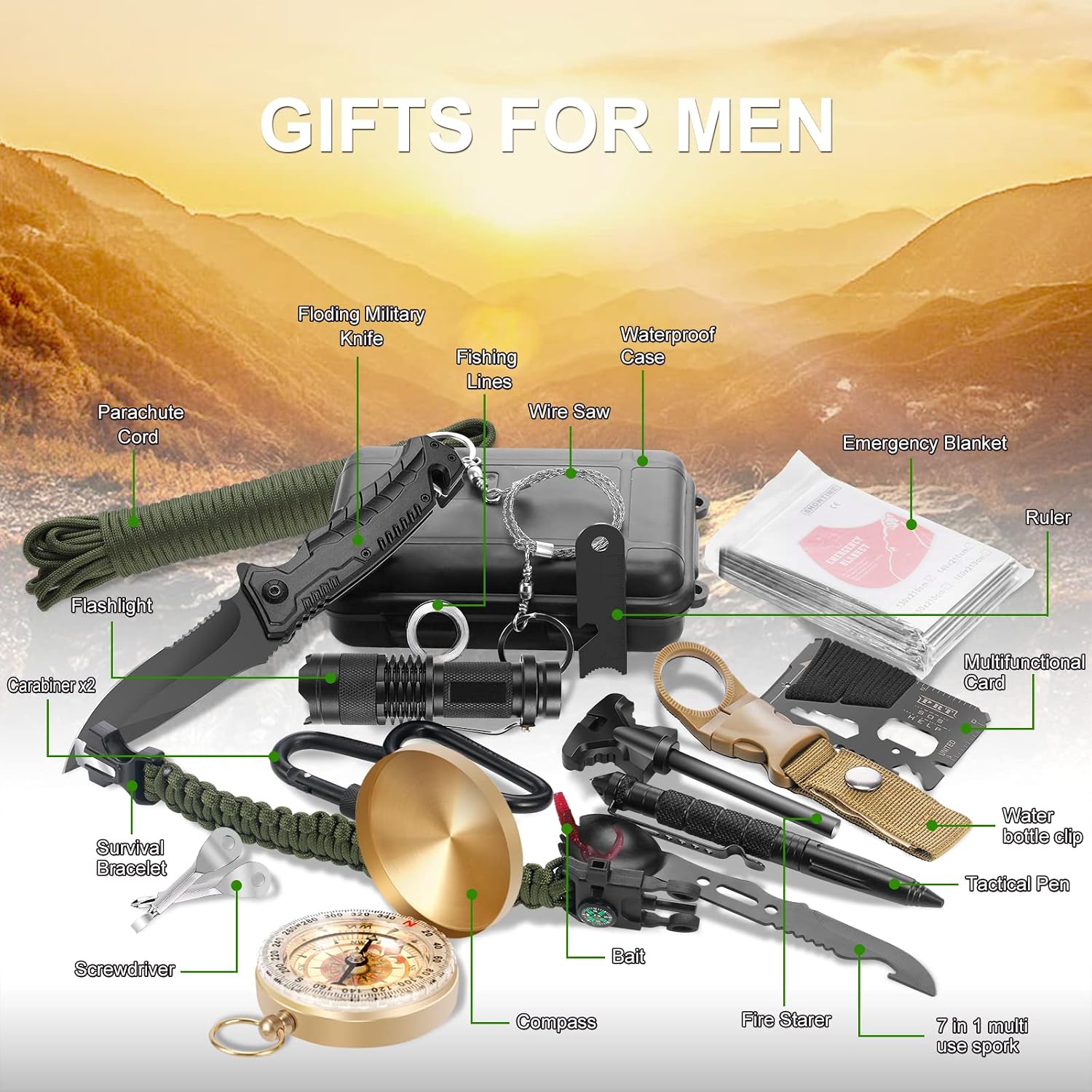 Gifts for Men Fathers Day Emergency Survival Kit