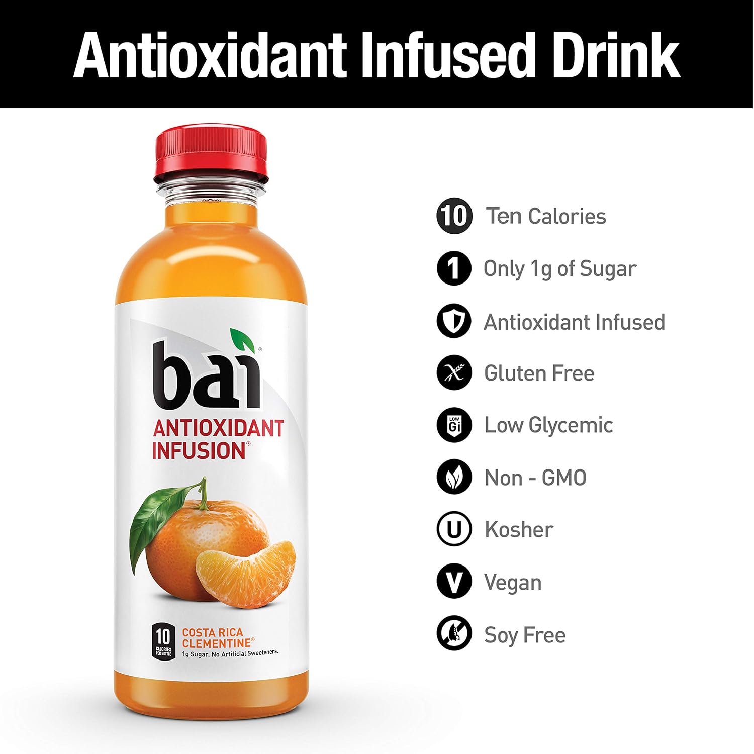 Bai Flavored Water, Kula Watermelon, Antioxidant Infused Drinks, 18 Fluid Ounce Bottle (Pack of 12)