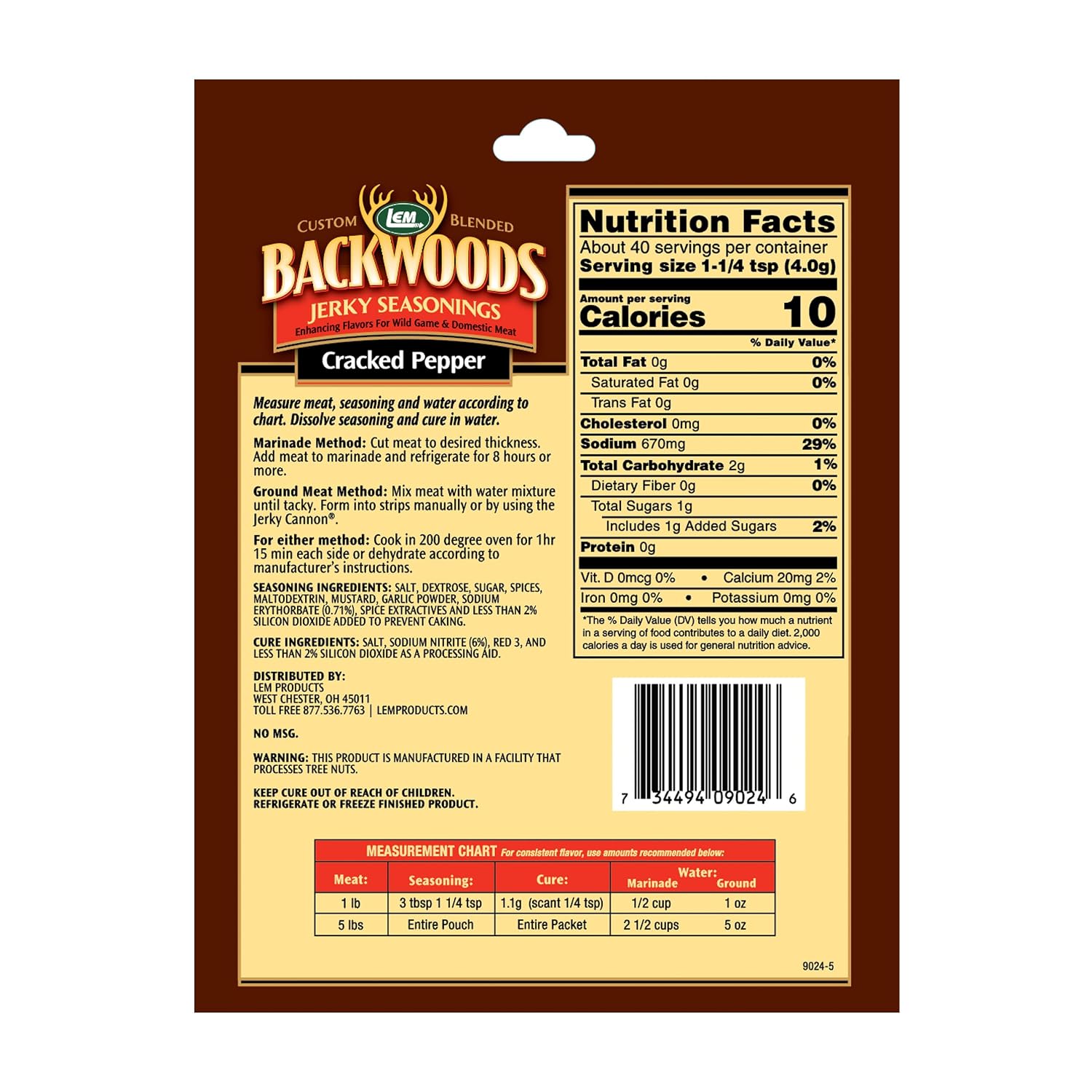 Backwoods Cracked Pepper Seasoning with Cure Packet