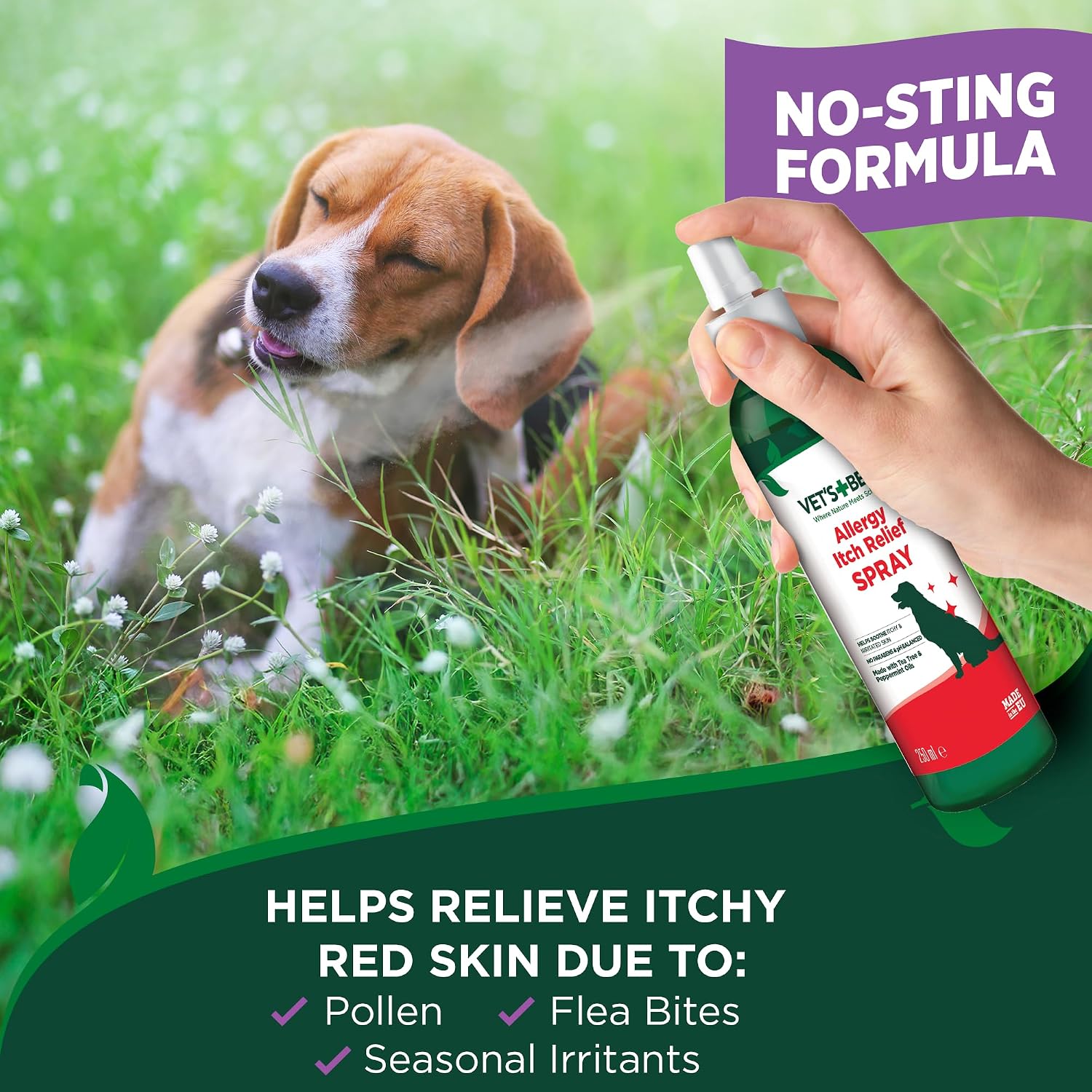 Vet's Best Allergy Itch Relief Spray for Dogs, Dry Skin Relief, 8 oz | Helps Relieve Dry, Itchy Skin, Reduces Licking & Scratching