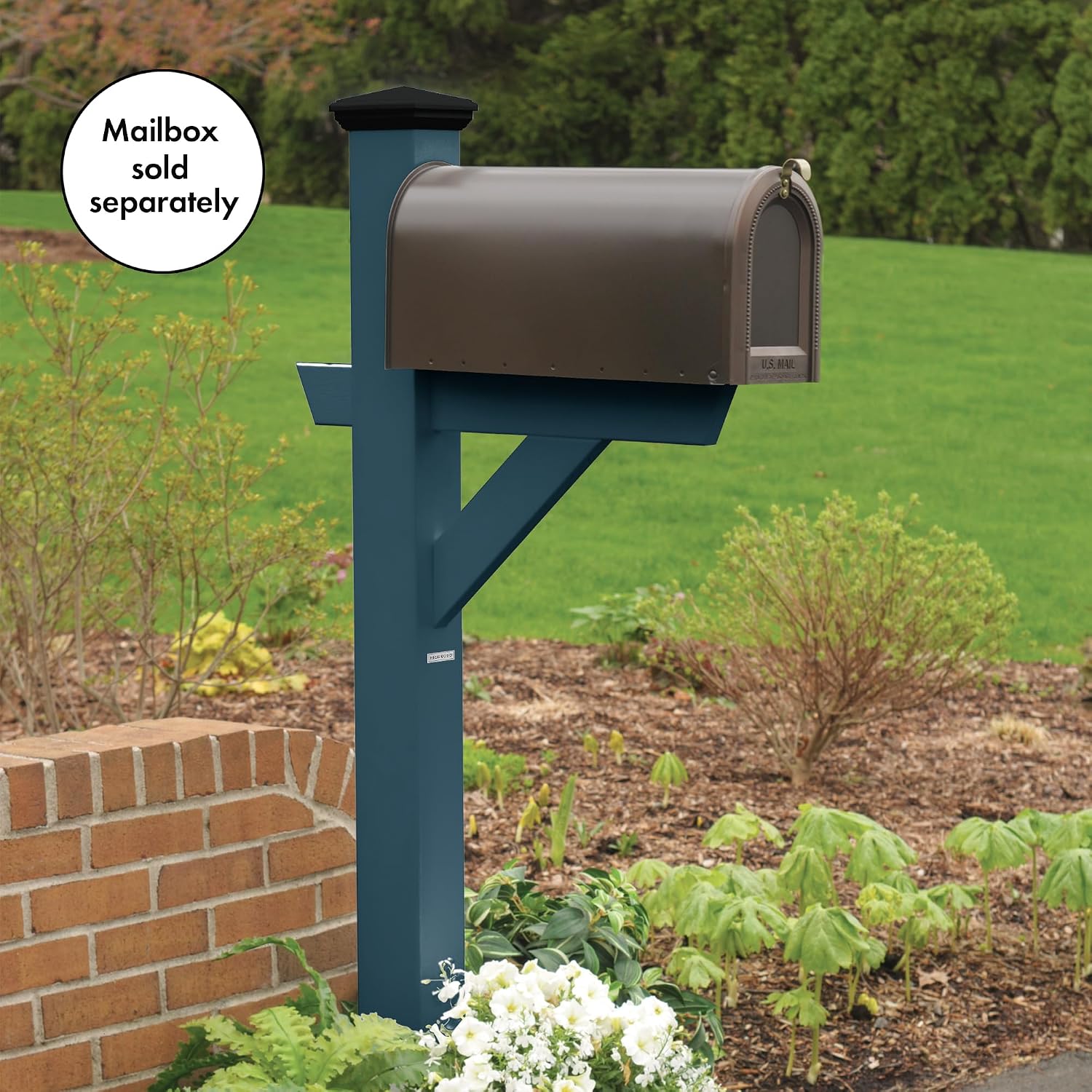 Highwood AD-MLBX1-CGE Hazelton Mailbox Post, Coastal Teak